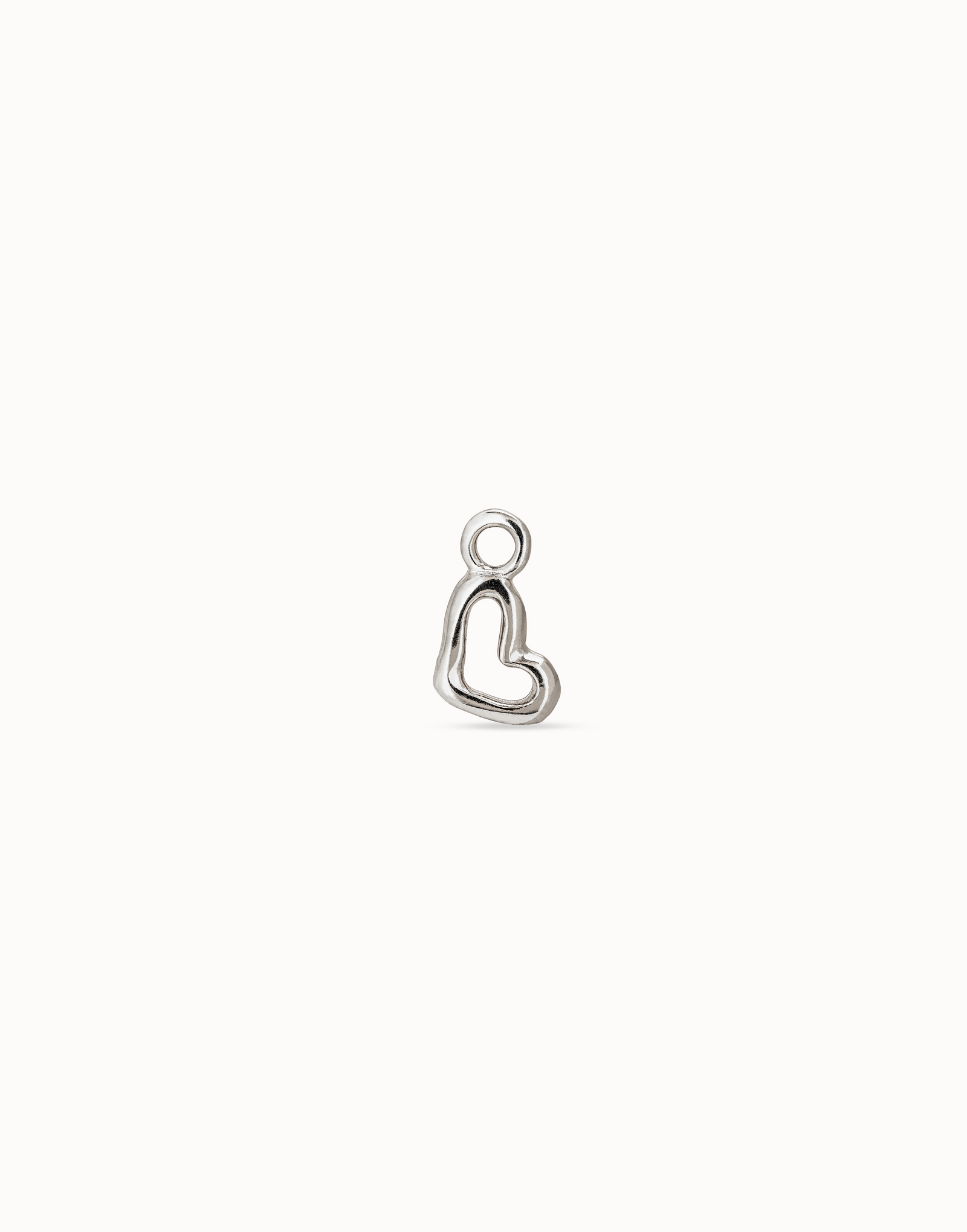 Sterling silver-plated heart piercing charm, Silver, large image number null