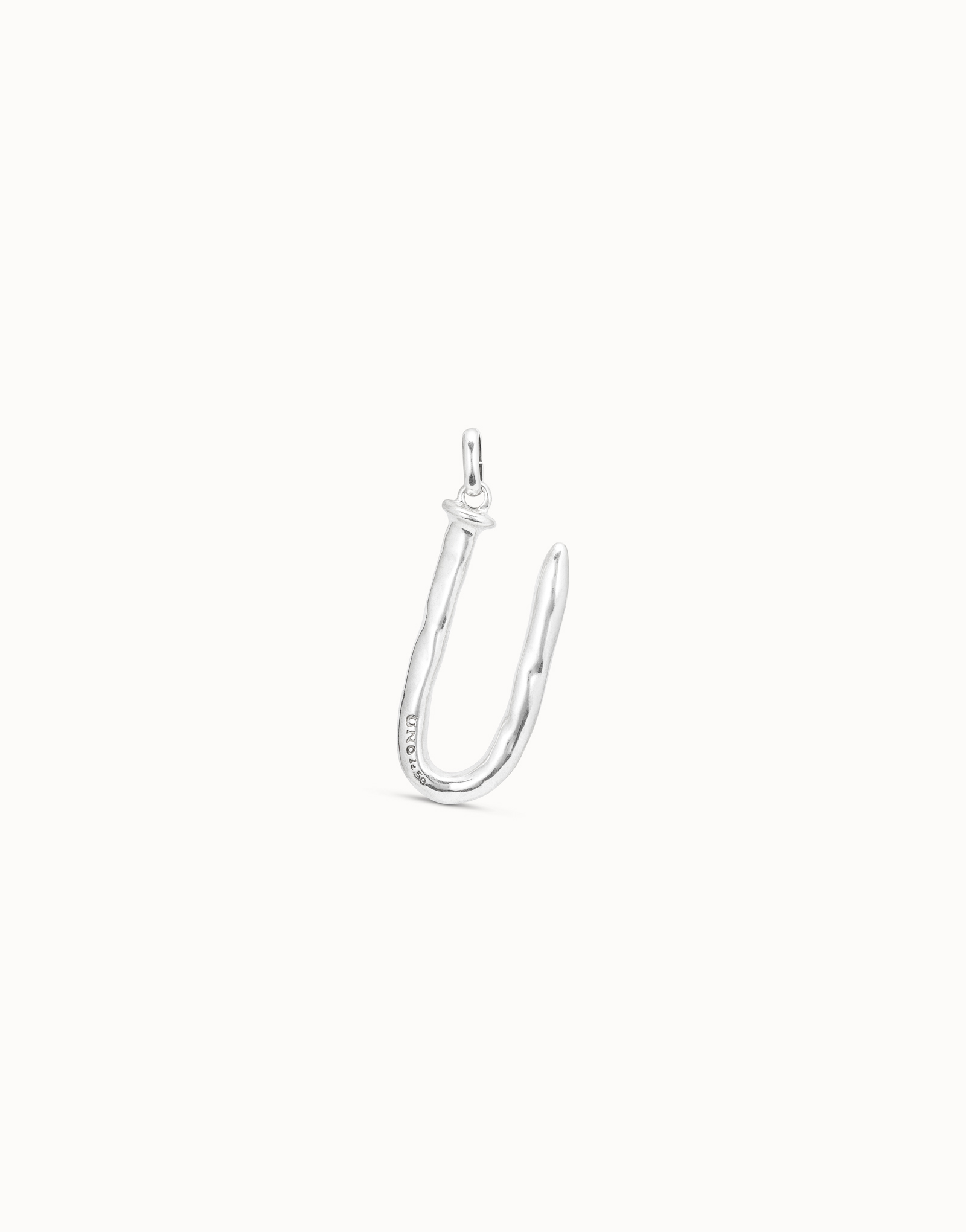 Sterling silver-plated letter U pendant, Silver, large image number null