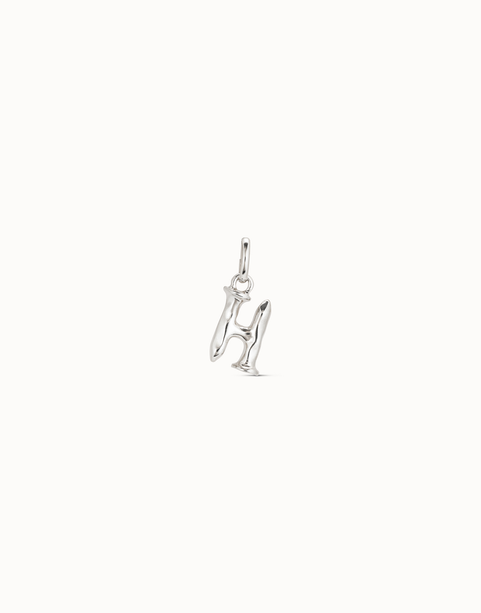 Sterling silver-plated letter H charm, Silver, large image number null
