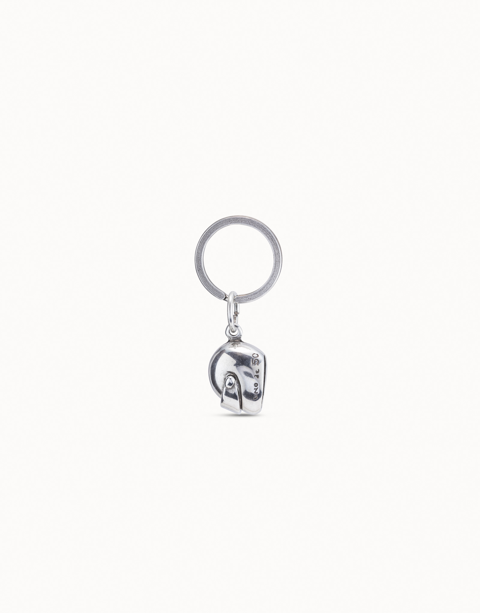 Sterling silver-plated helmet key-ring, , large image number null