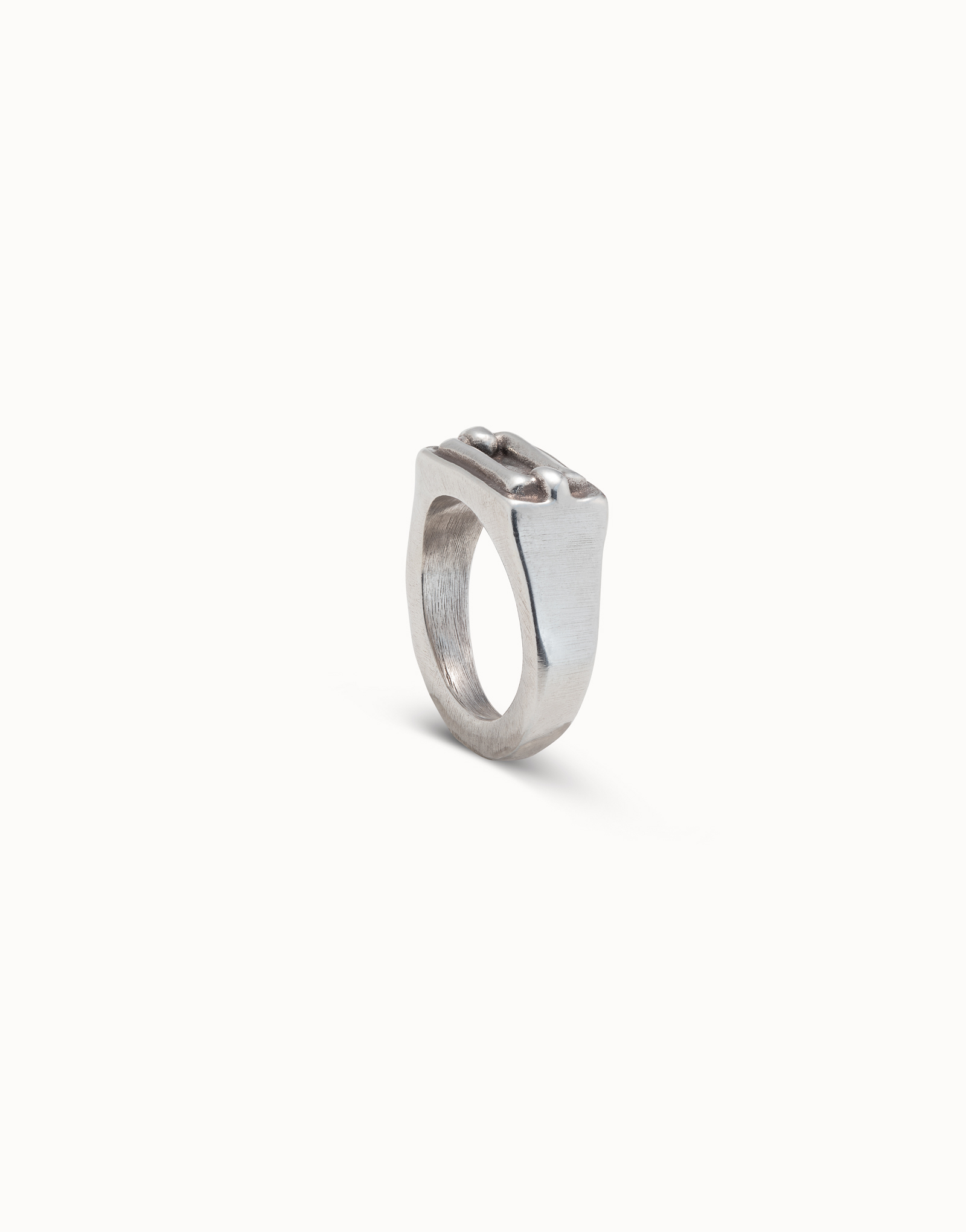 Sterling silver-plated signet ring, Silver, large image number null