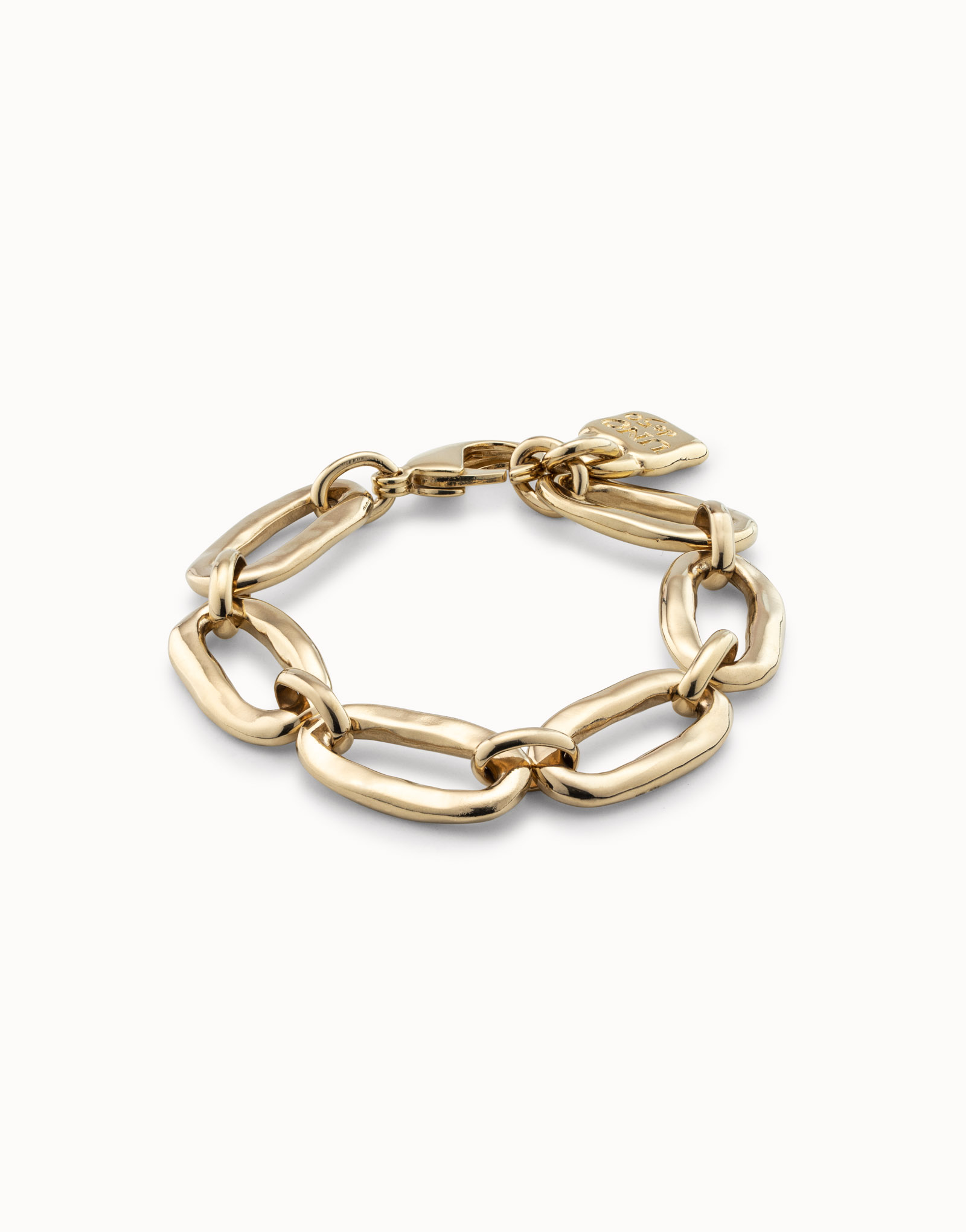 18K gold-plated oval link bracelet, Golden, large image number null