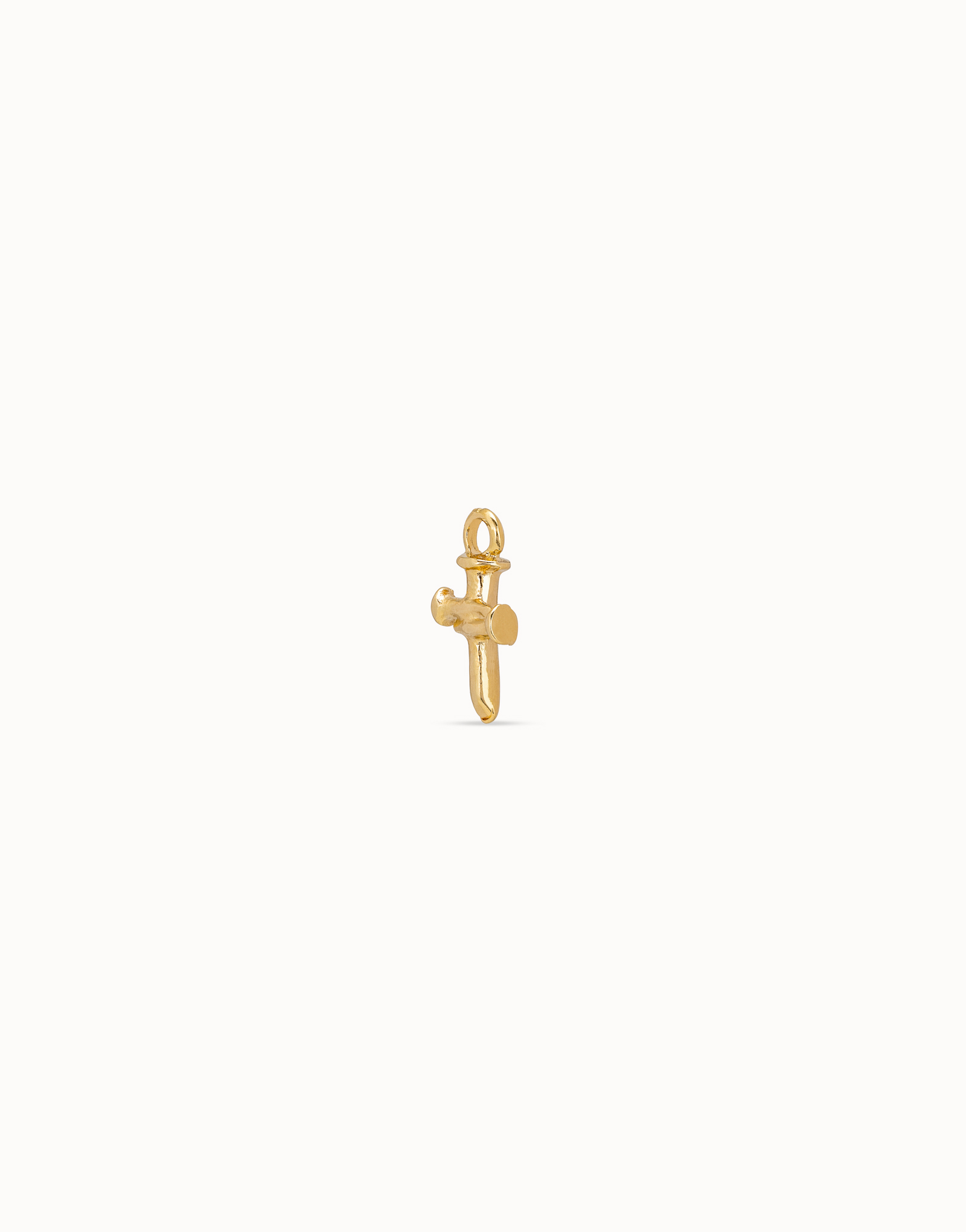 Charm de piercing bañado en oro de 18k de cruz, Dorado, large image number null