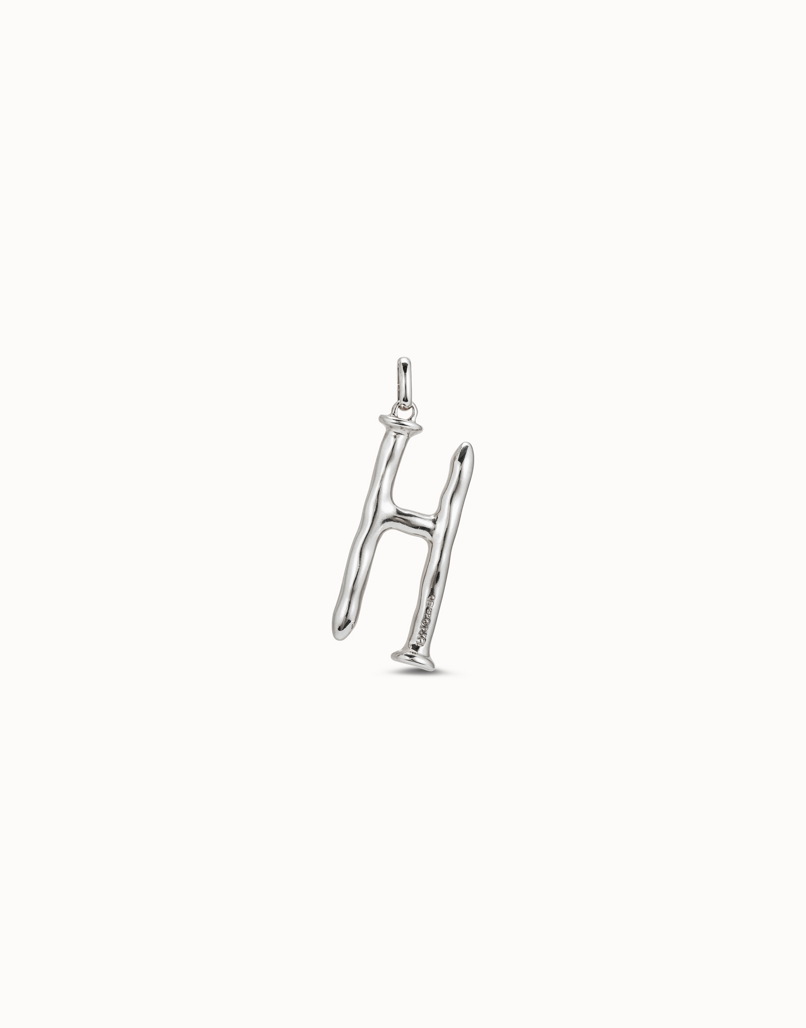 Sterling silver-plated letter H pendant, Silver, large image number null