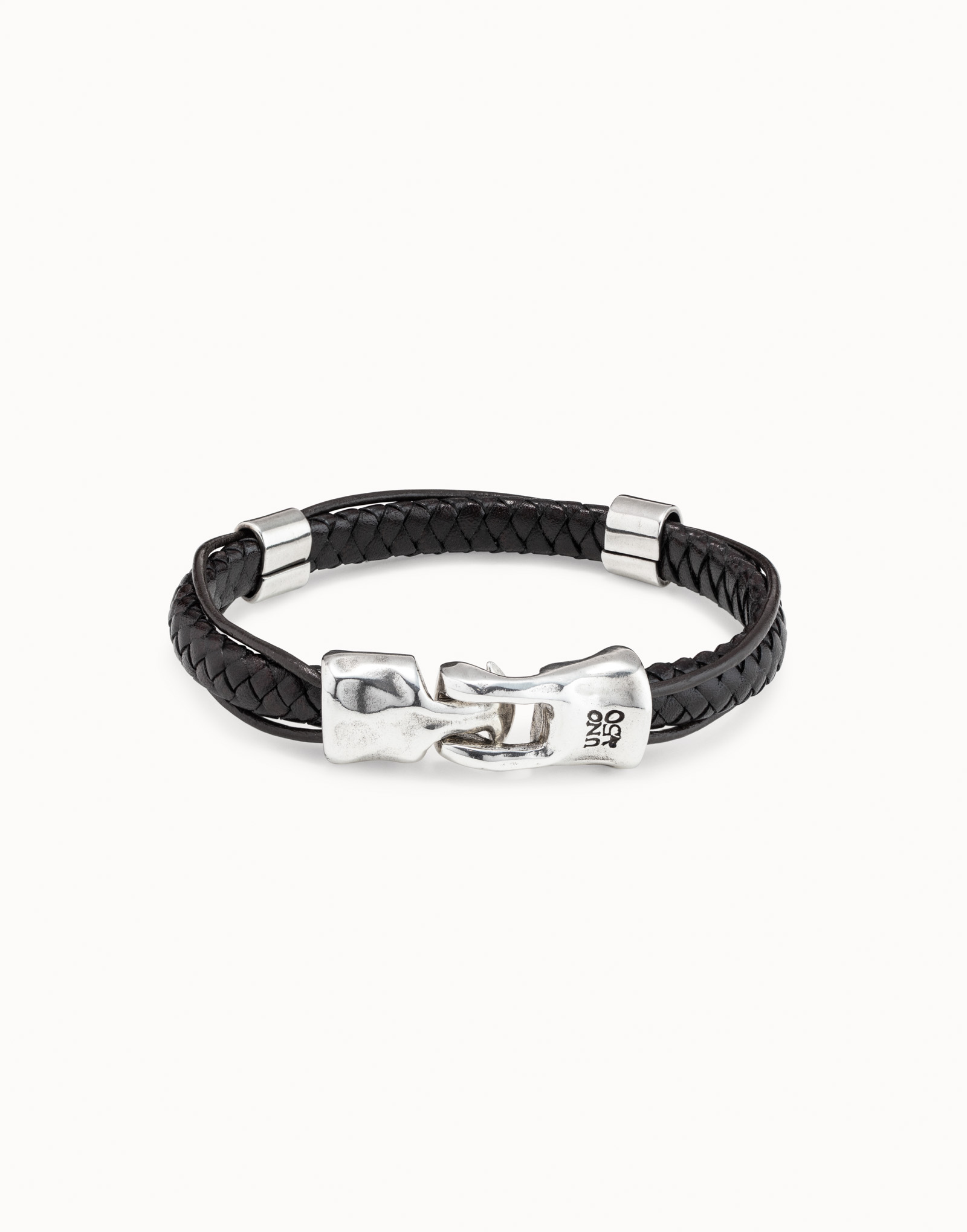 Sterling silver-plated leather bracelet, , large image number null