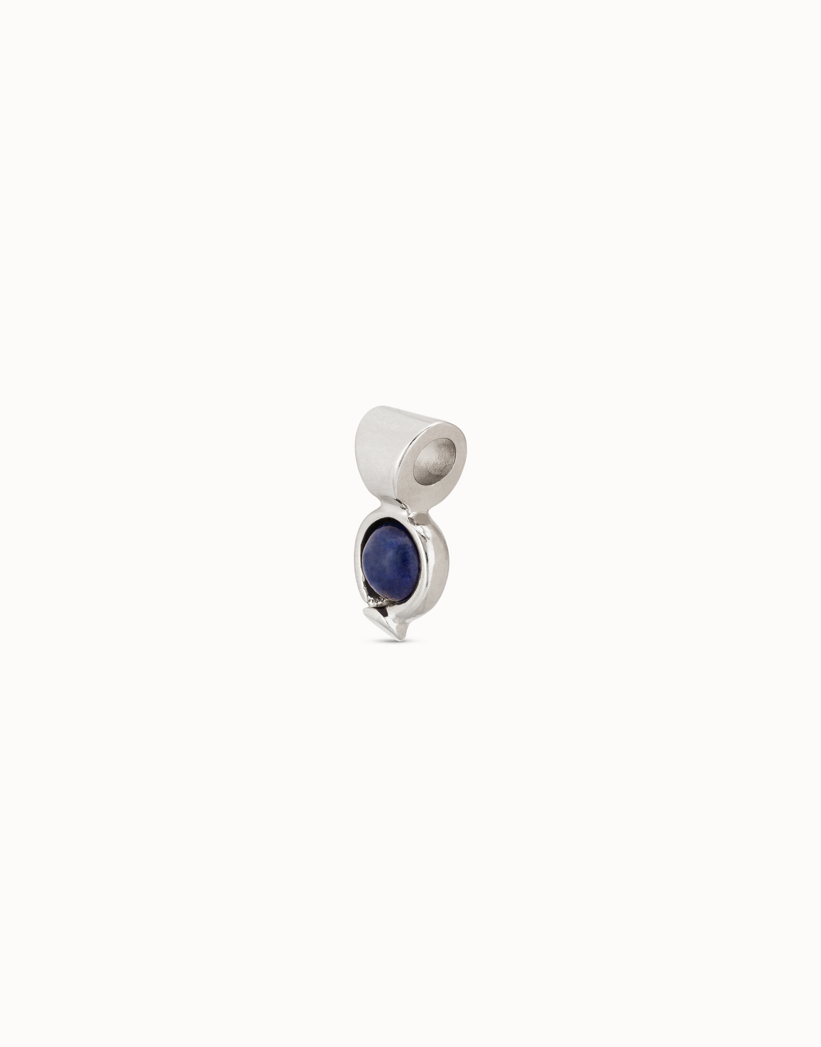 Sterling silver-plated charm with blue stone, Silver, large image number null