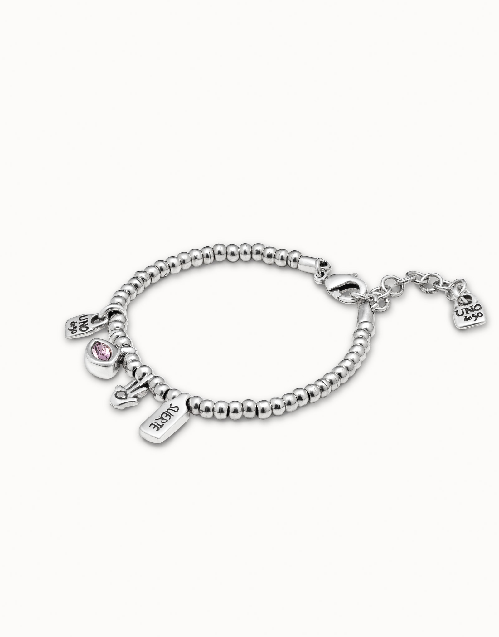 Sterling silver-plated bracelet with crystals, Silver, large image number null
