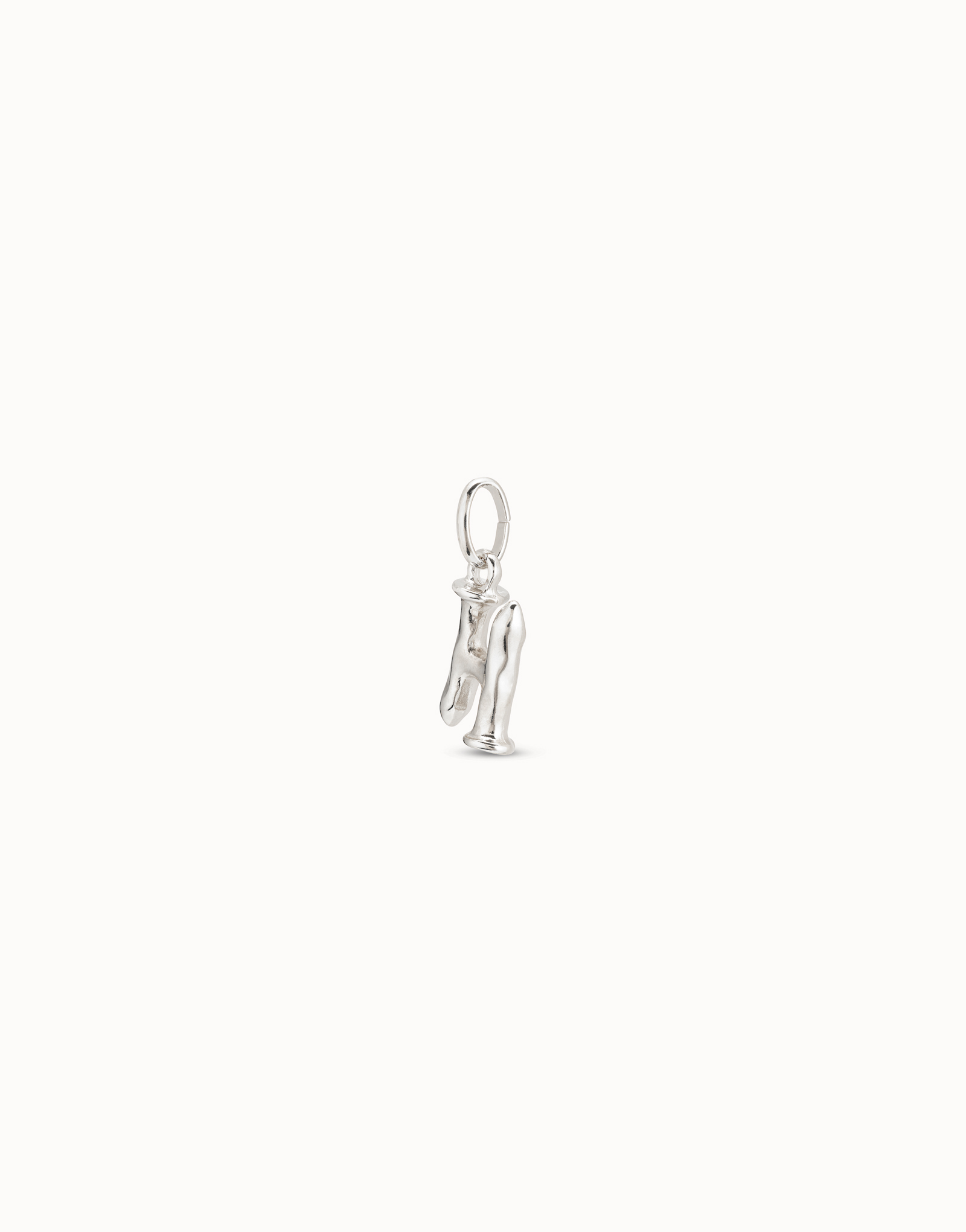 Sterling silver-plated letter H charm, Silver, large image number null