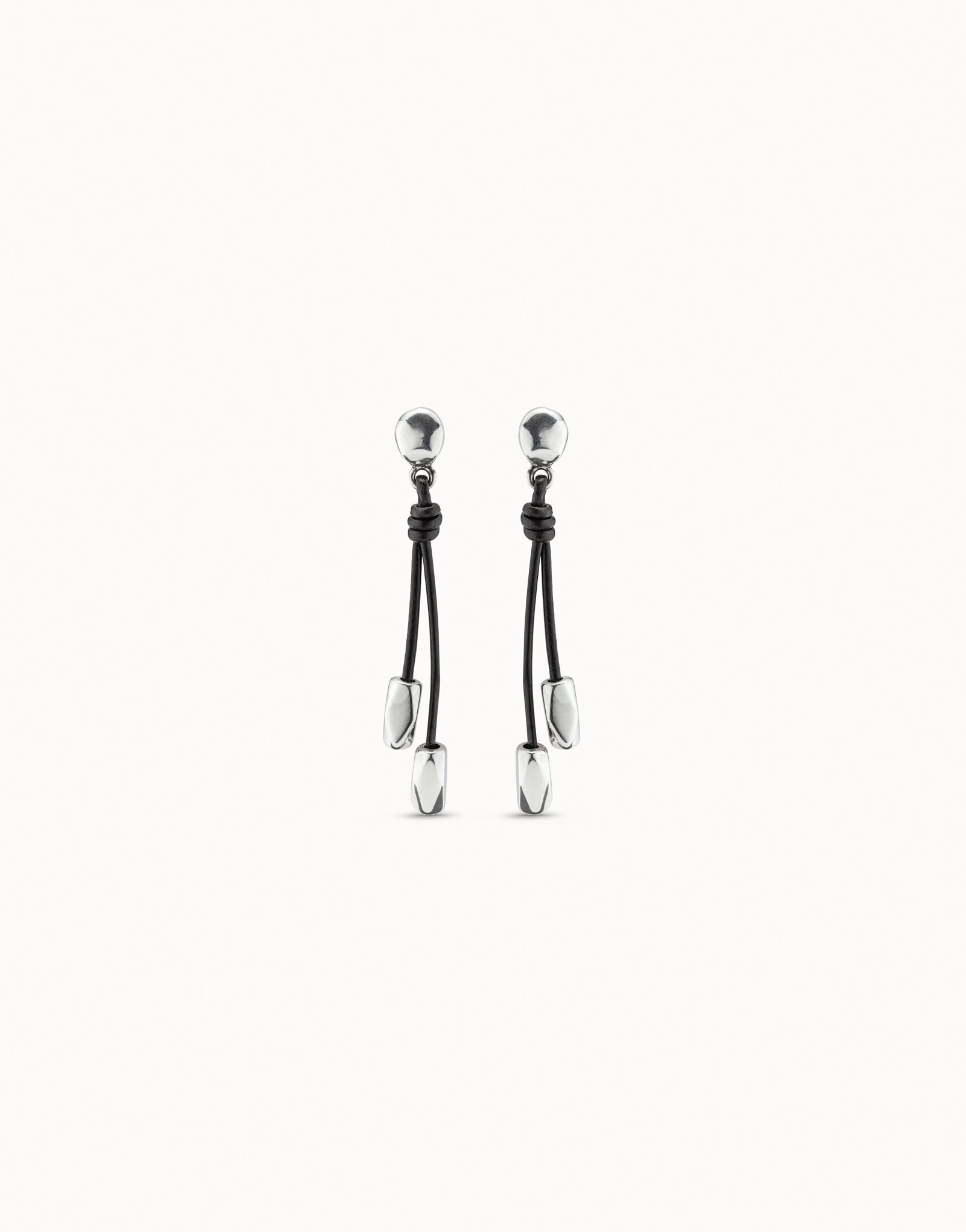Sterling silver-plated long earrings with beads, Silver, large image number null