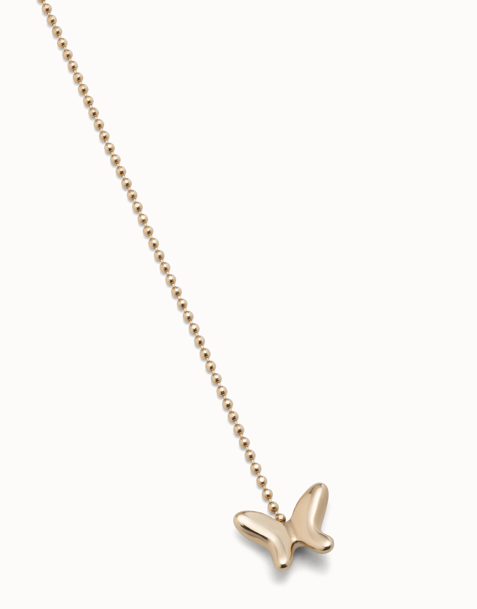 Sterling silver-plated necklace with two adjustable butterflies, Golden, large image number null