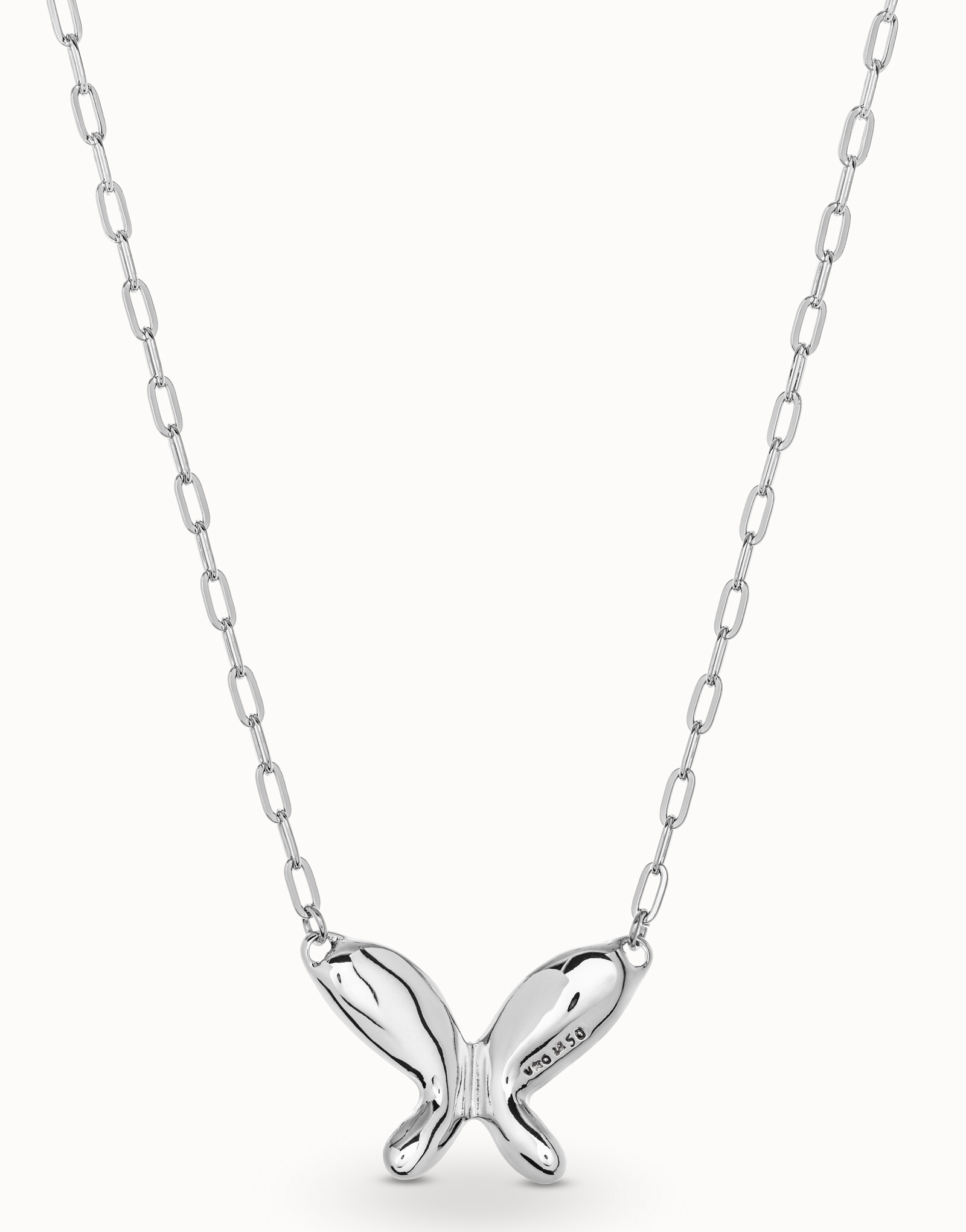 Long sterling silver-plated necklace with link chain, Silver, large image number null