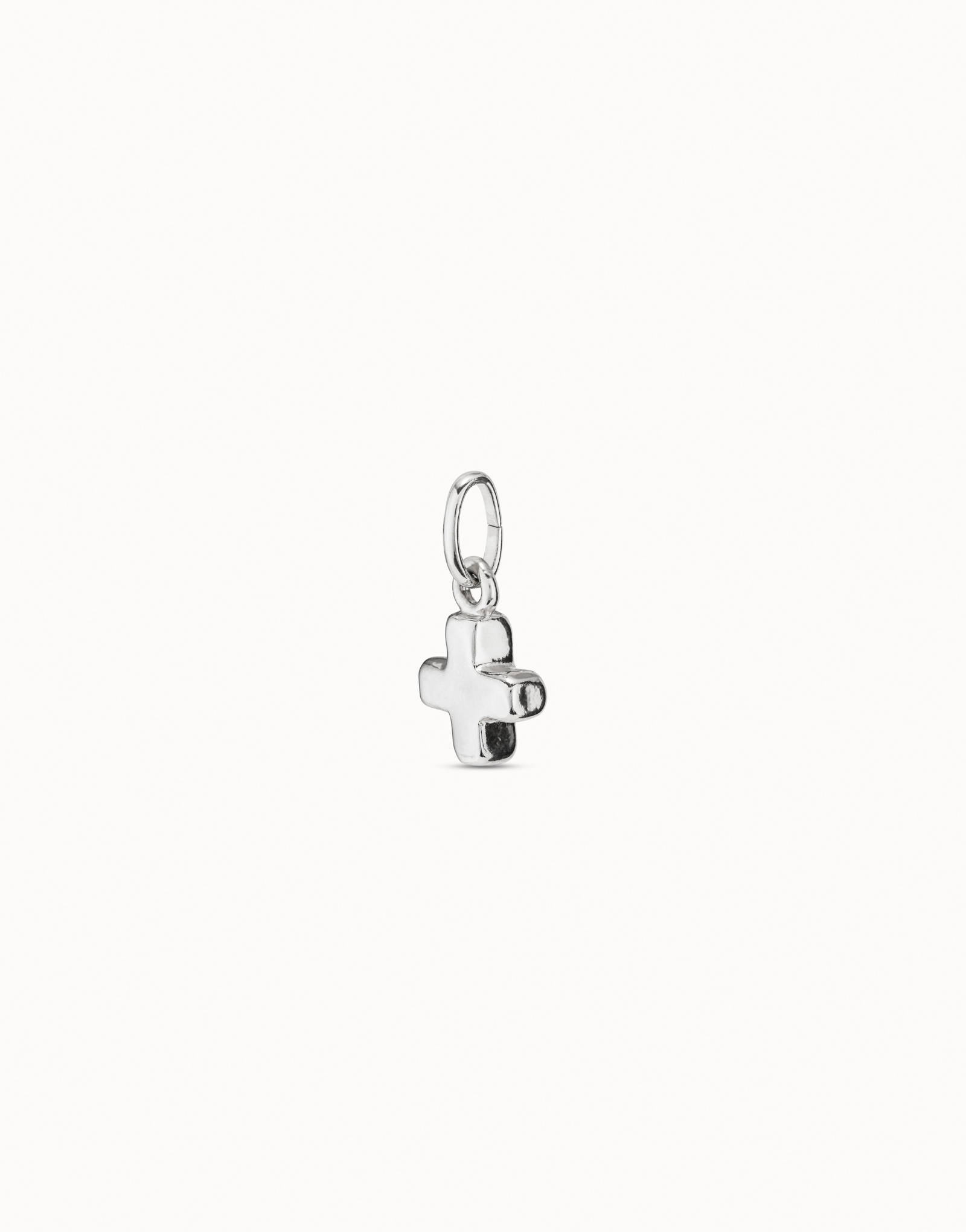Sterling silver-plated cross charm, Silver, large image number null
