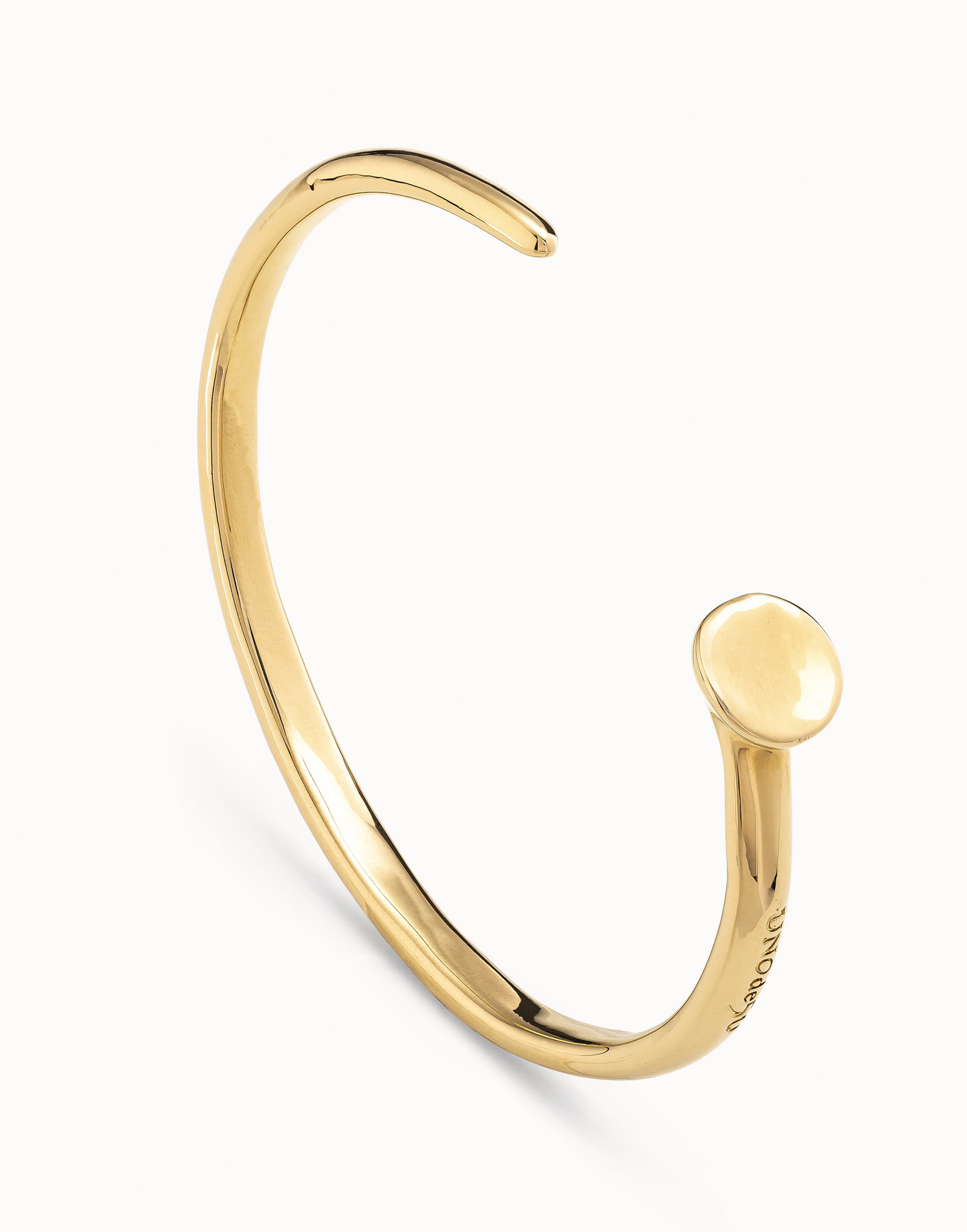 18K gold-plated nail shaped bracelet, Golden, large image number null