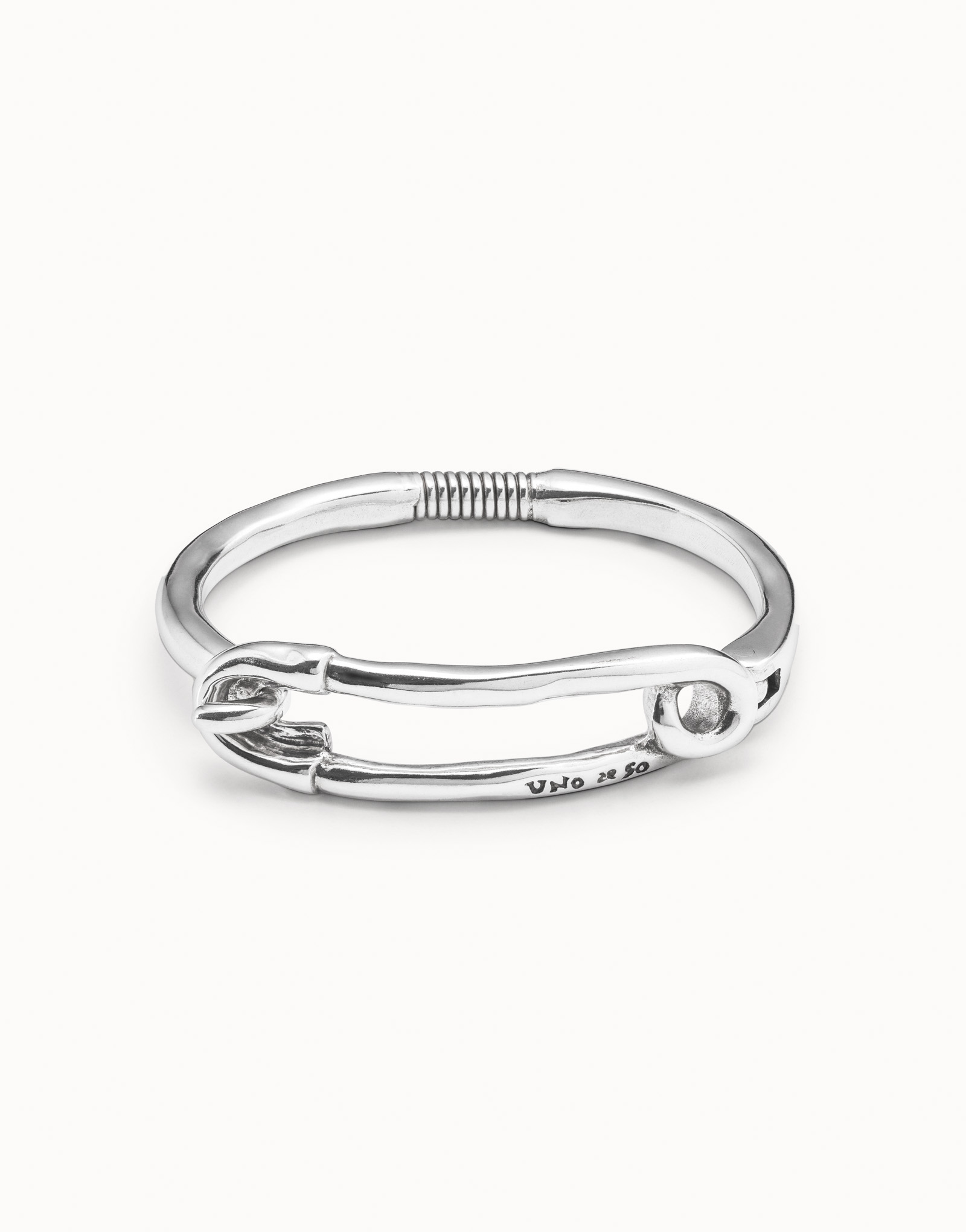 Sterling silver-plated bracelet with safety pin clasp, , large image number null