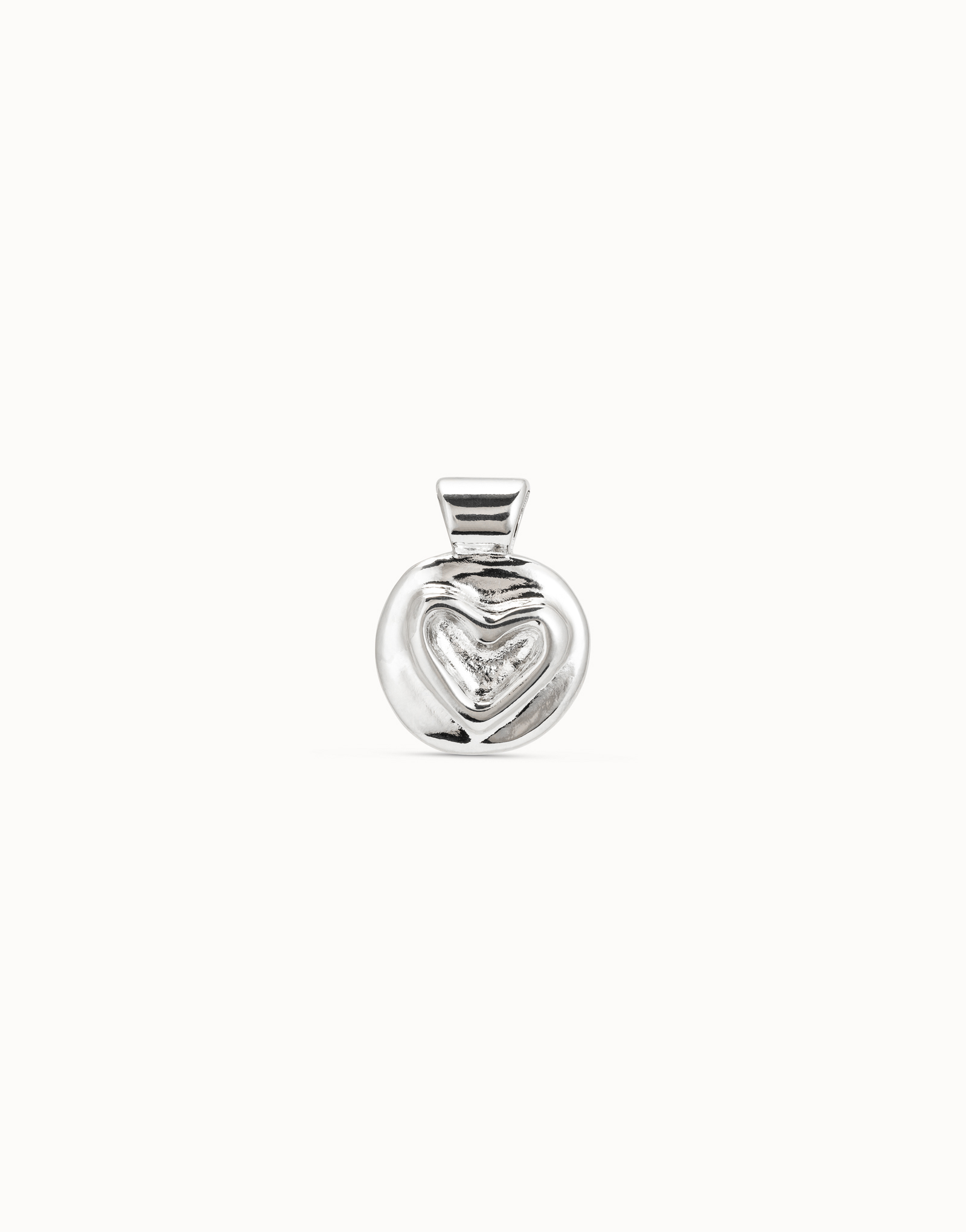 Sterling silver-plated heart charm, Silver, large image number null