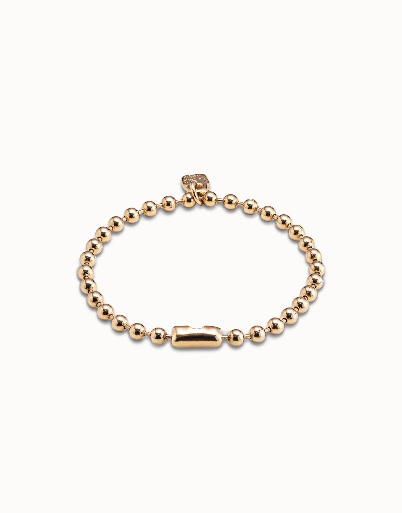18K gold-plated beads bracelet, Golden, large image number null