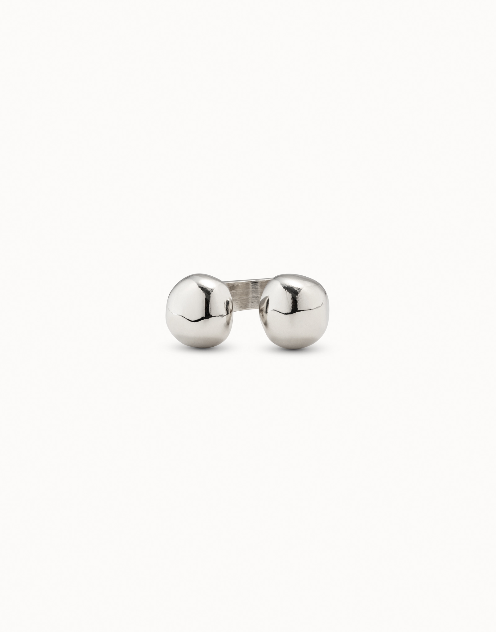 Sterling silver-plated beads ring, Silver, large image number null