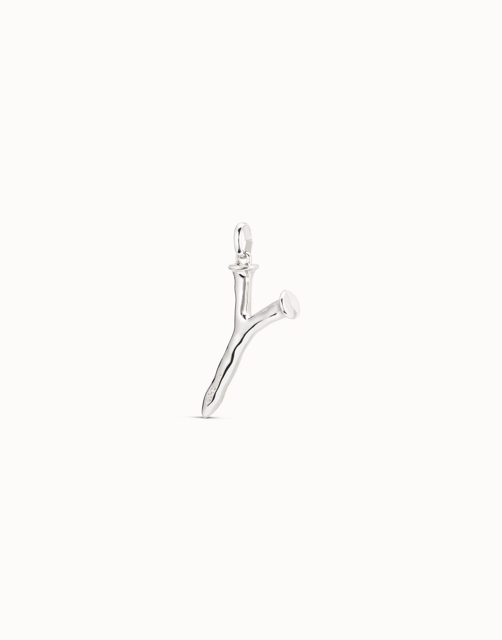 Sterling silver-plated letter Y pendant, Silver, large image number null