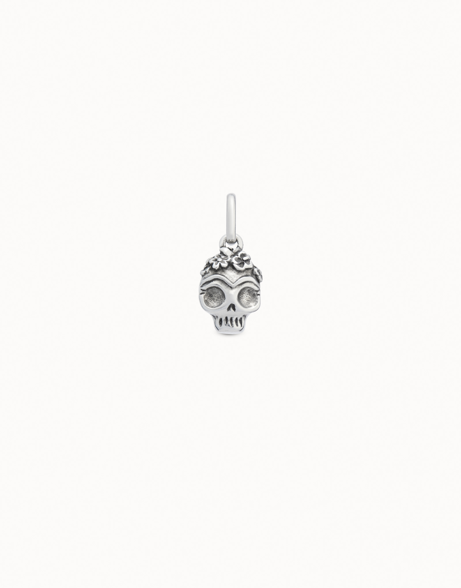 Sterling silver-plated skull charm, Silver, large image number null