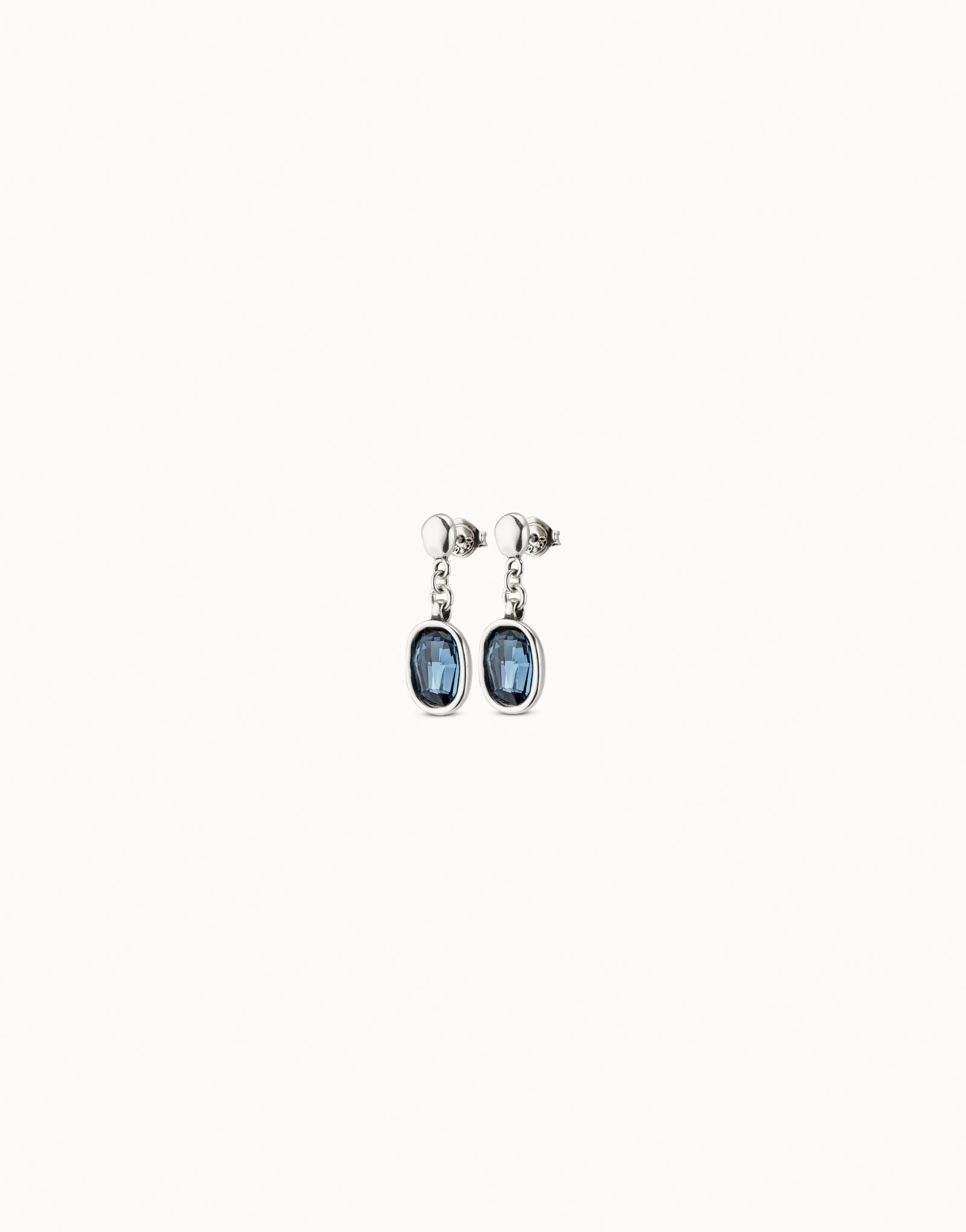 Sterling silver-plated earrings with crystal, Silver, large image number null
