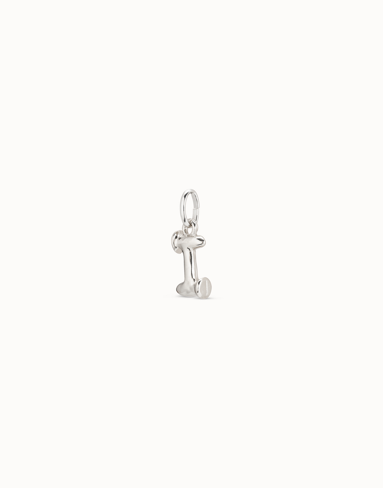 Sterling silver-plated letter I charm, Silver, large image number null