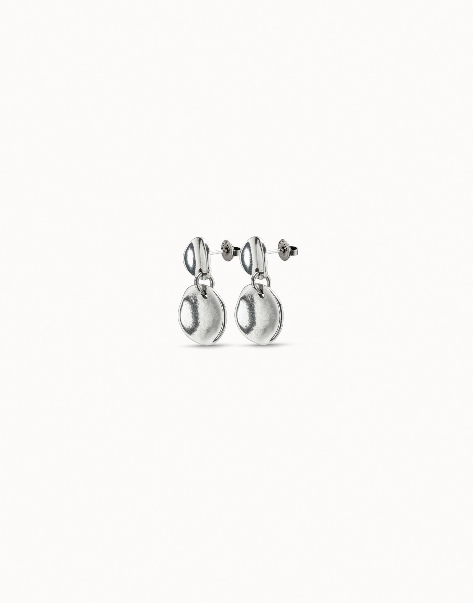 Sterling silver-plated irregular earrings, Silver, large image number null