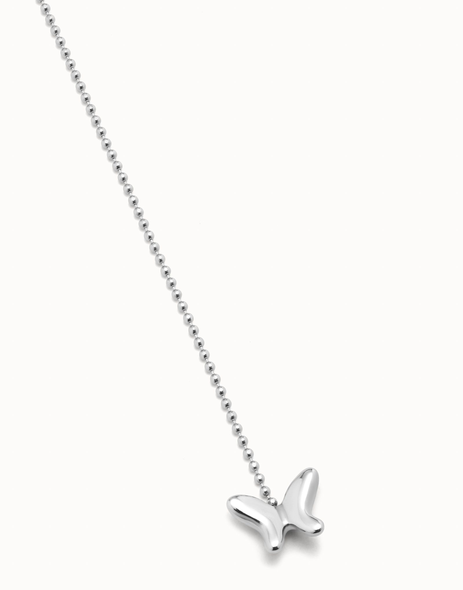 18K gold-plated necklace with two adjustable butterflies, Silver, large image number null