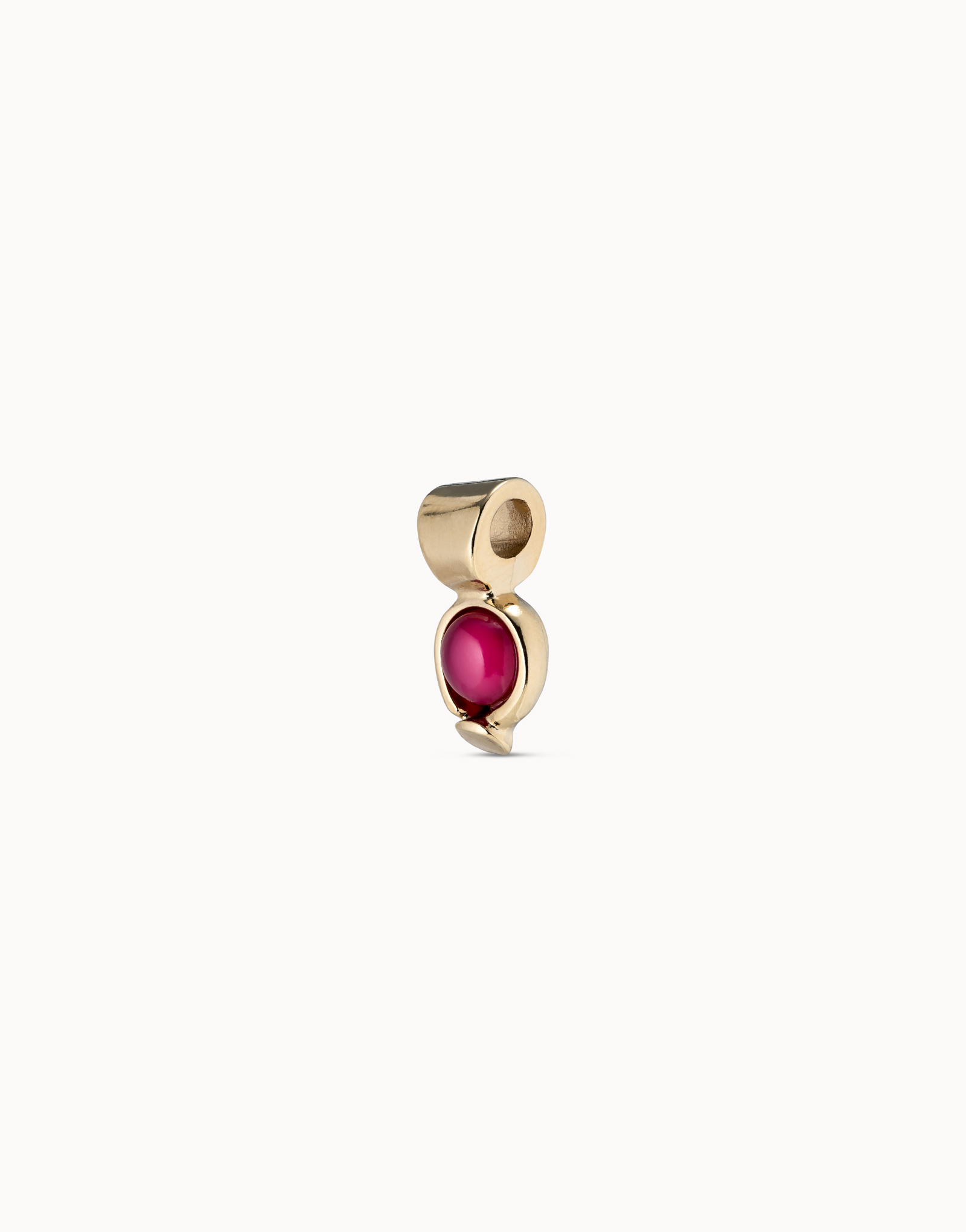 18K gold-plated charm with Agate stone, Golden, large image number null