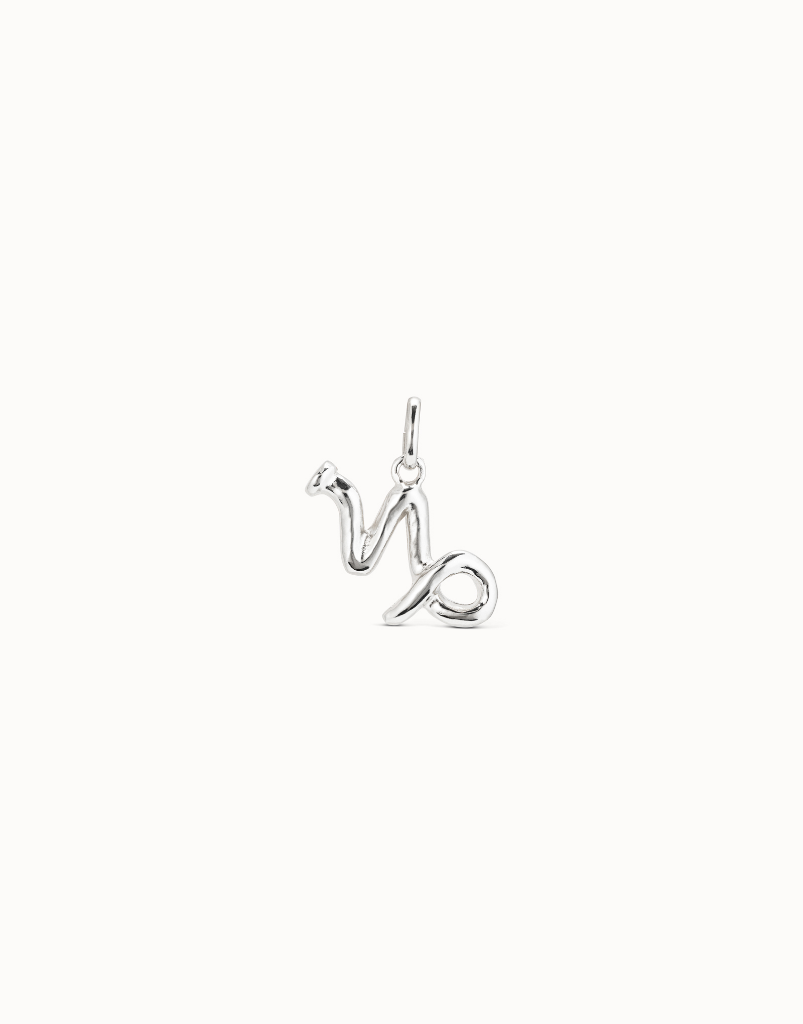 Sterling silver-plated Capricorn shaped charm, Silver, large image number null