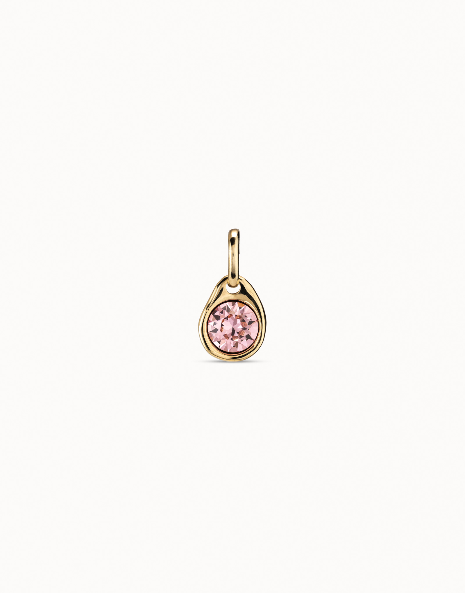 Charm bañado en oro con cristal rosa, Dorado, large image number null