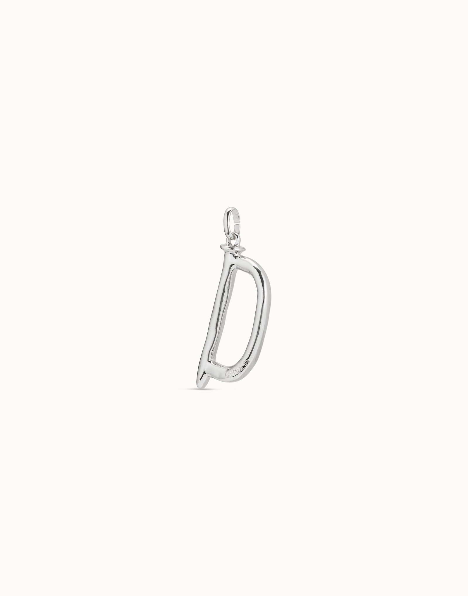 Sterling silver-plated letter D pendant, Silver, large image number null