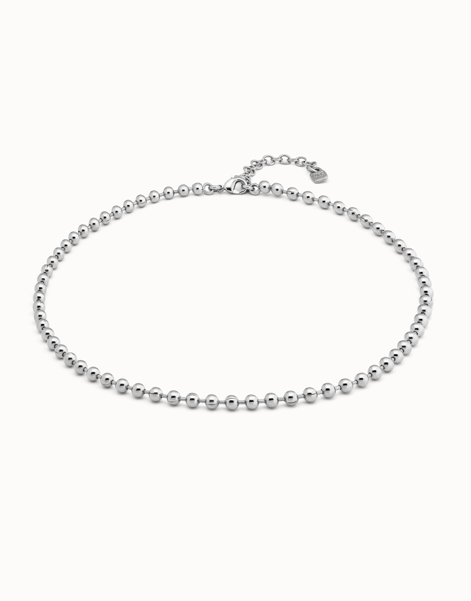 18K gold-plated chain with beads, carabiner clasp and extension chain, Silver, large image number null