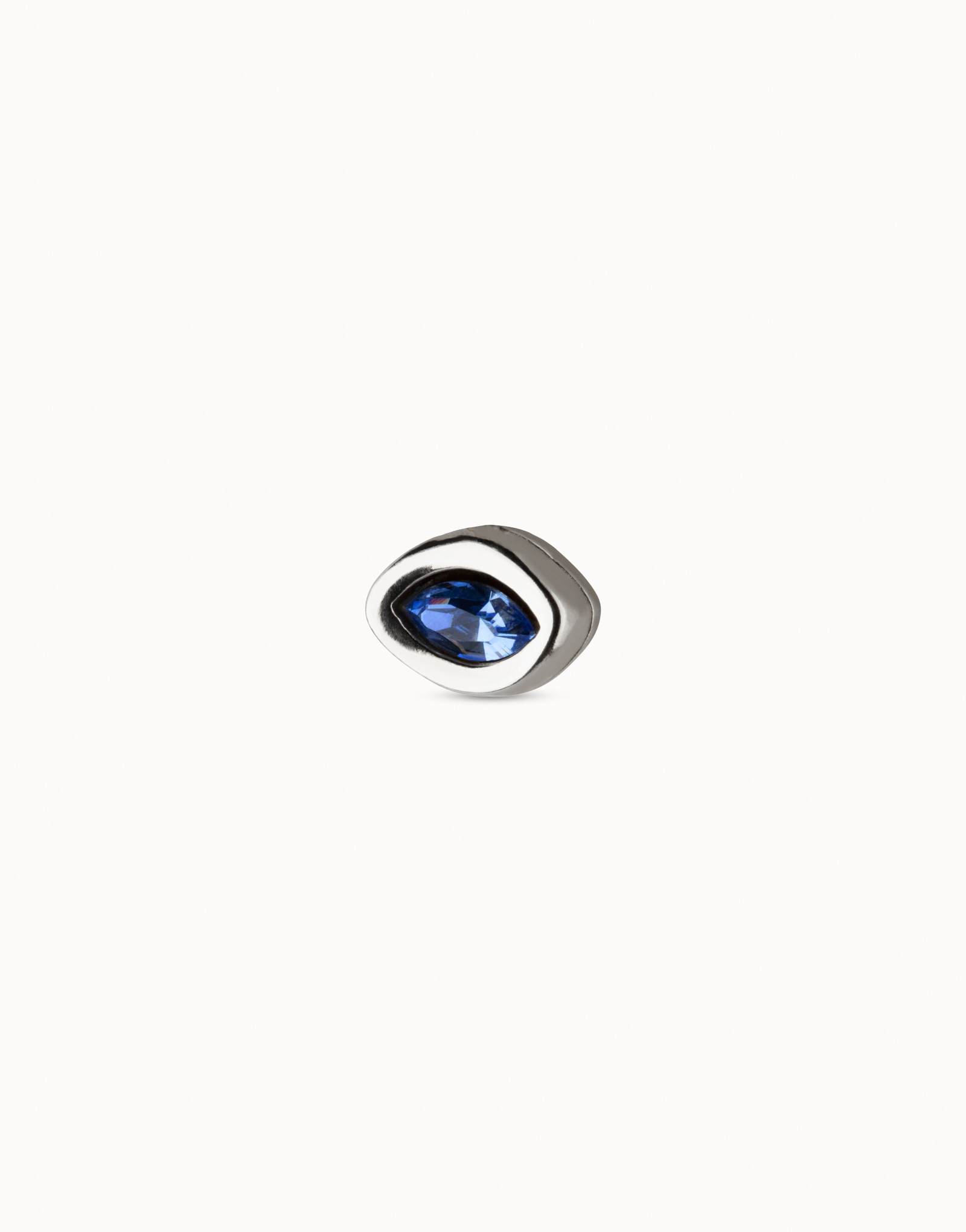 Sterling silver-plated eye piercing charm with a crystal, Silver, large image number null