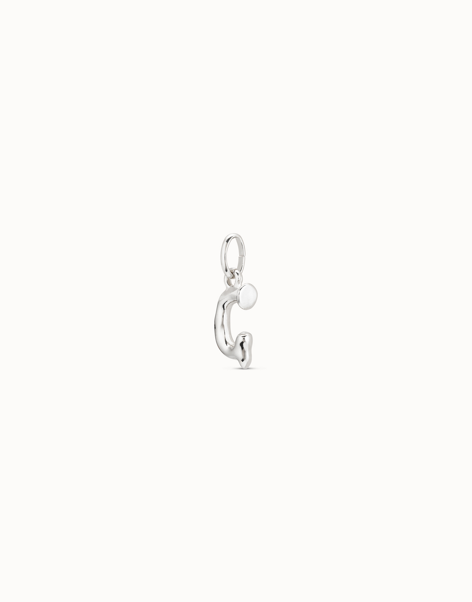 Sterling silver-plated letter G charm, Silver, large image number null