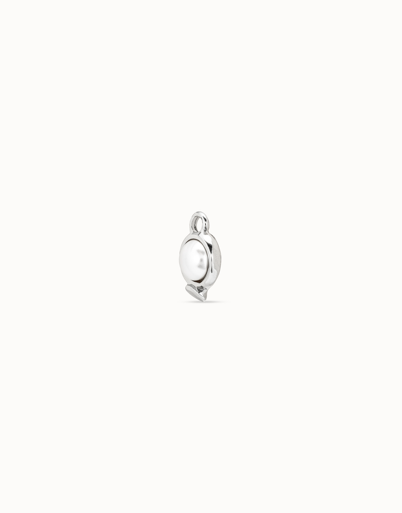 Sterling silver-plated circle and crystal piercing charm, Silver, large image number null