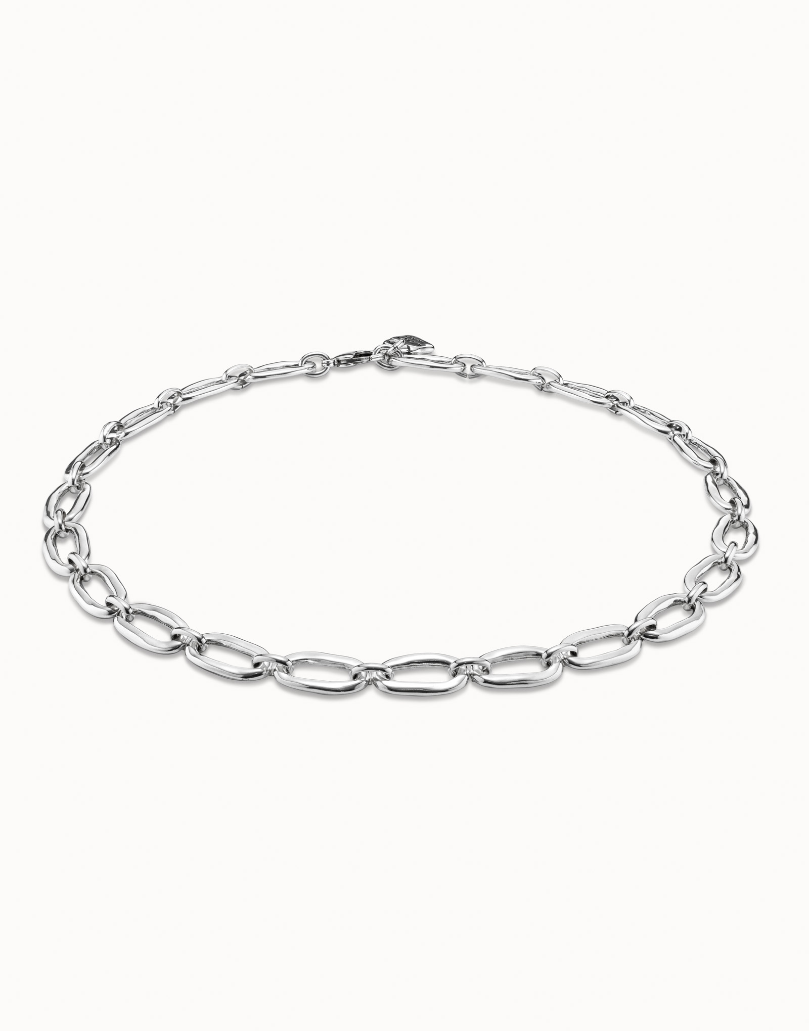 Sterling silver-plated links necklace, Silver, large image number null