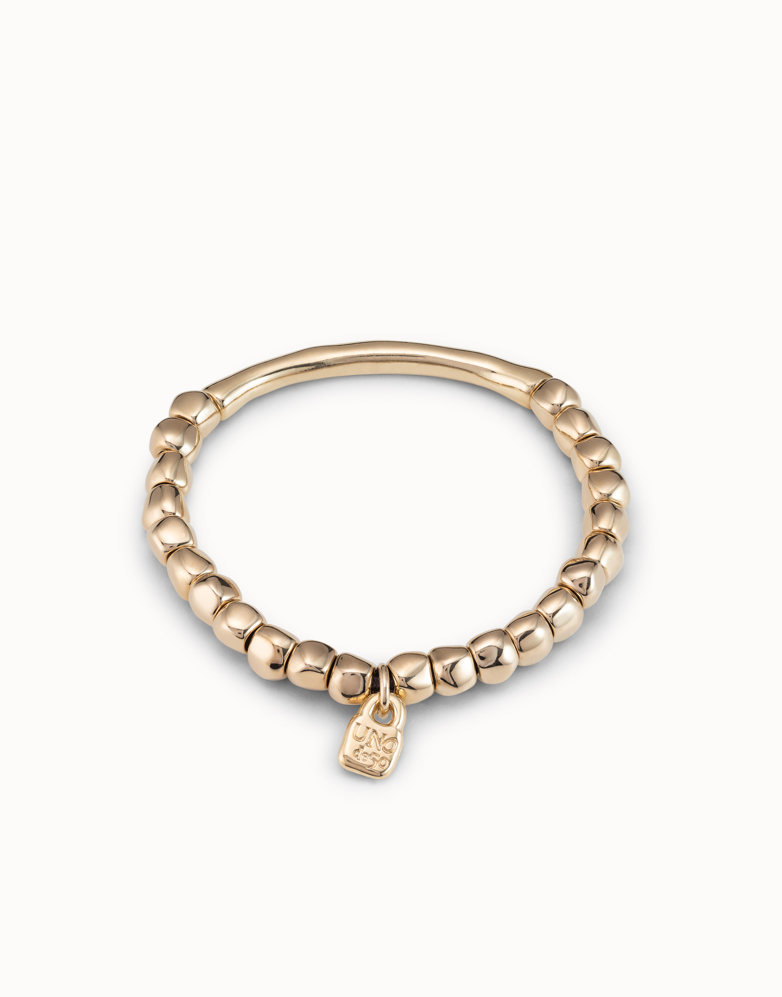 18K gold-plated bead bracelet, Golden, large image number null