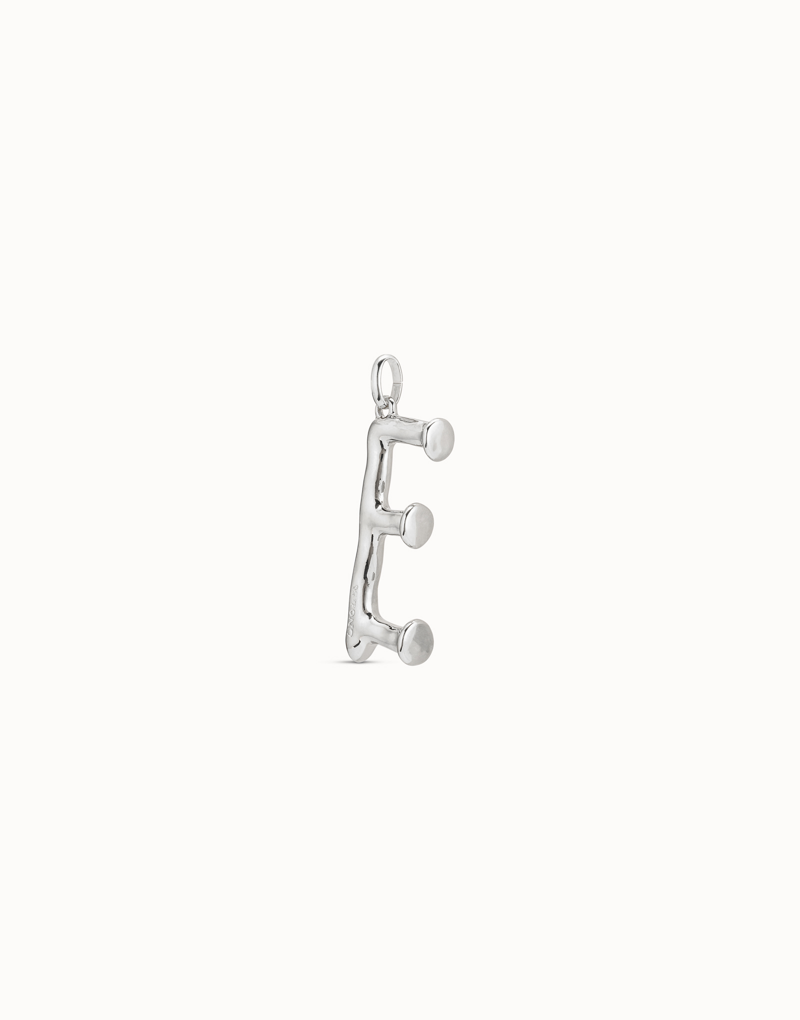 Sterling silver-plated letter E pendant, Silver, large image number null