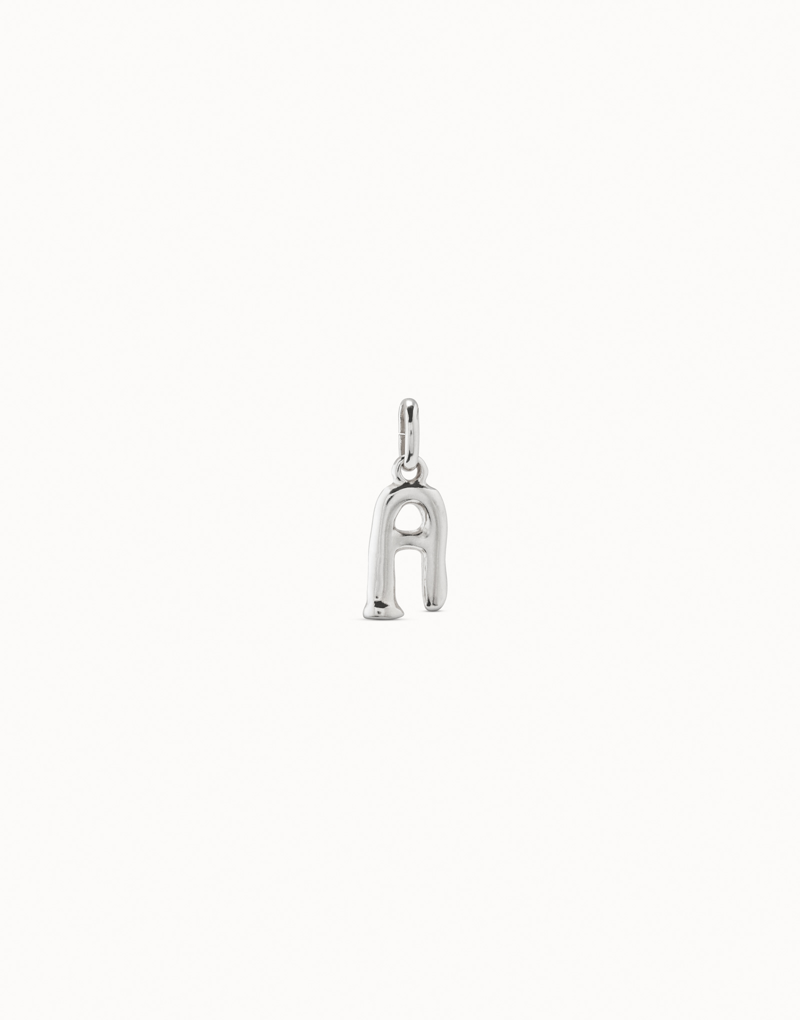Sterling silver-plated letter A charm, Silver, large image number null