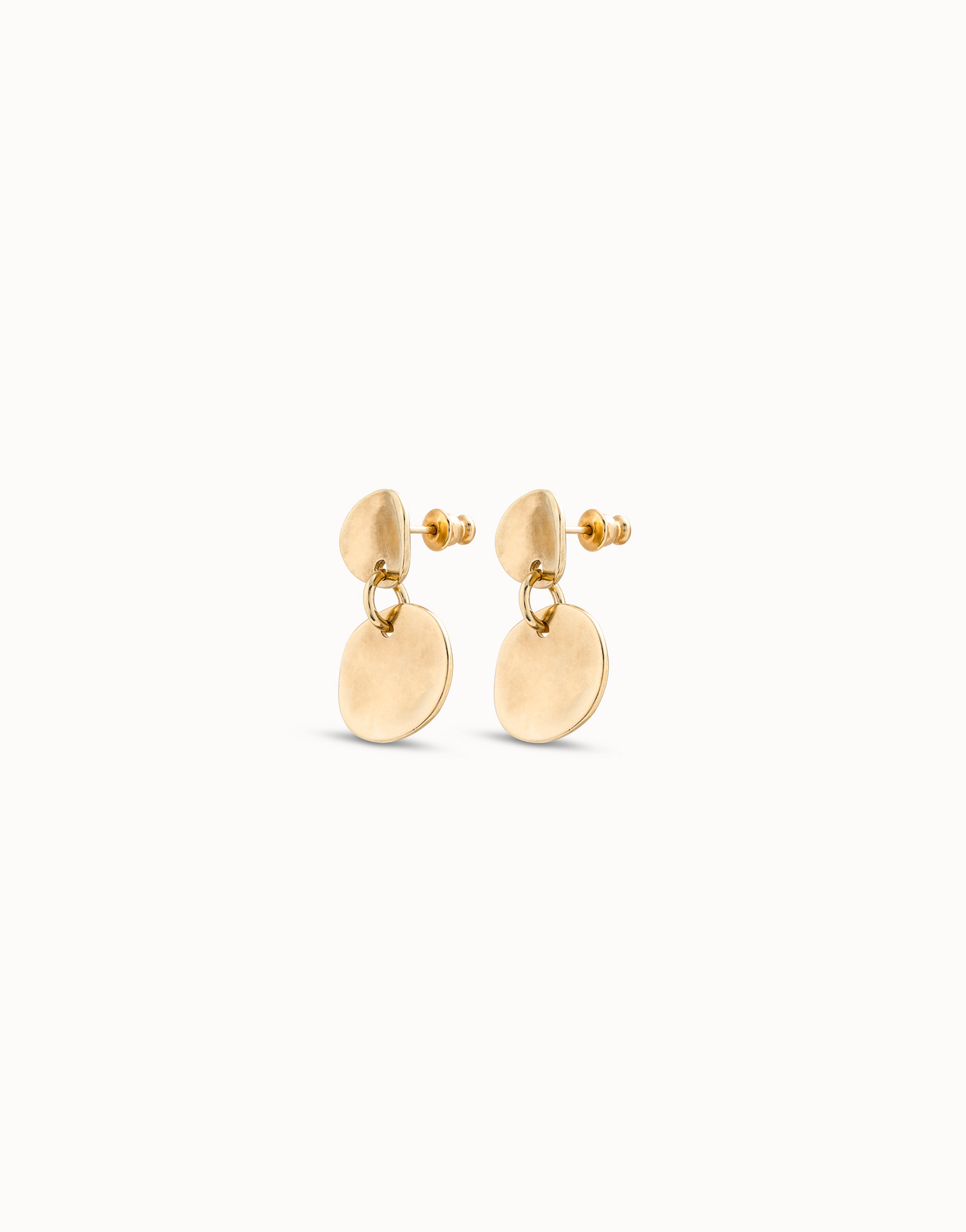 18K gold-plated hinged earrings, Golden, large image number null