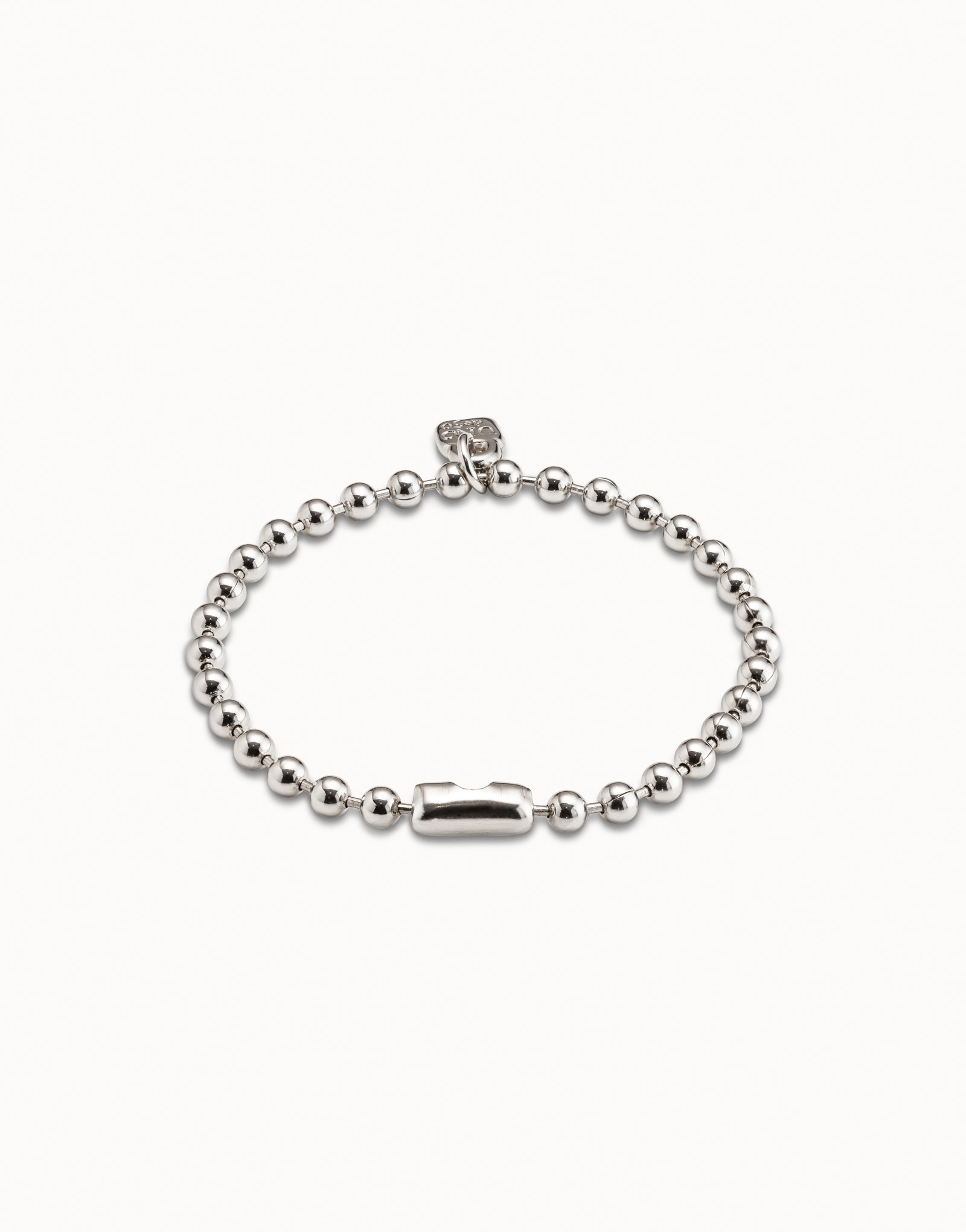 Sterling silver-plated beads bracelet, Silver, large image number null