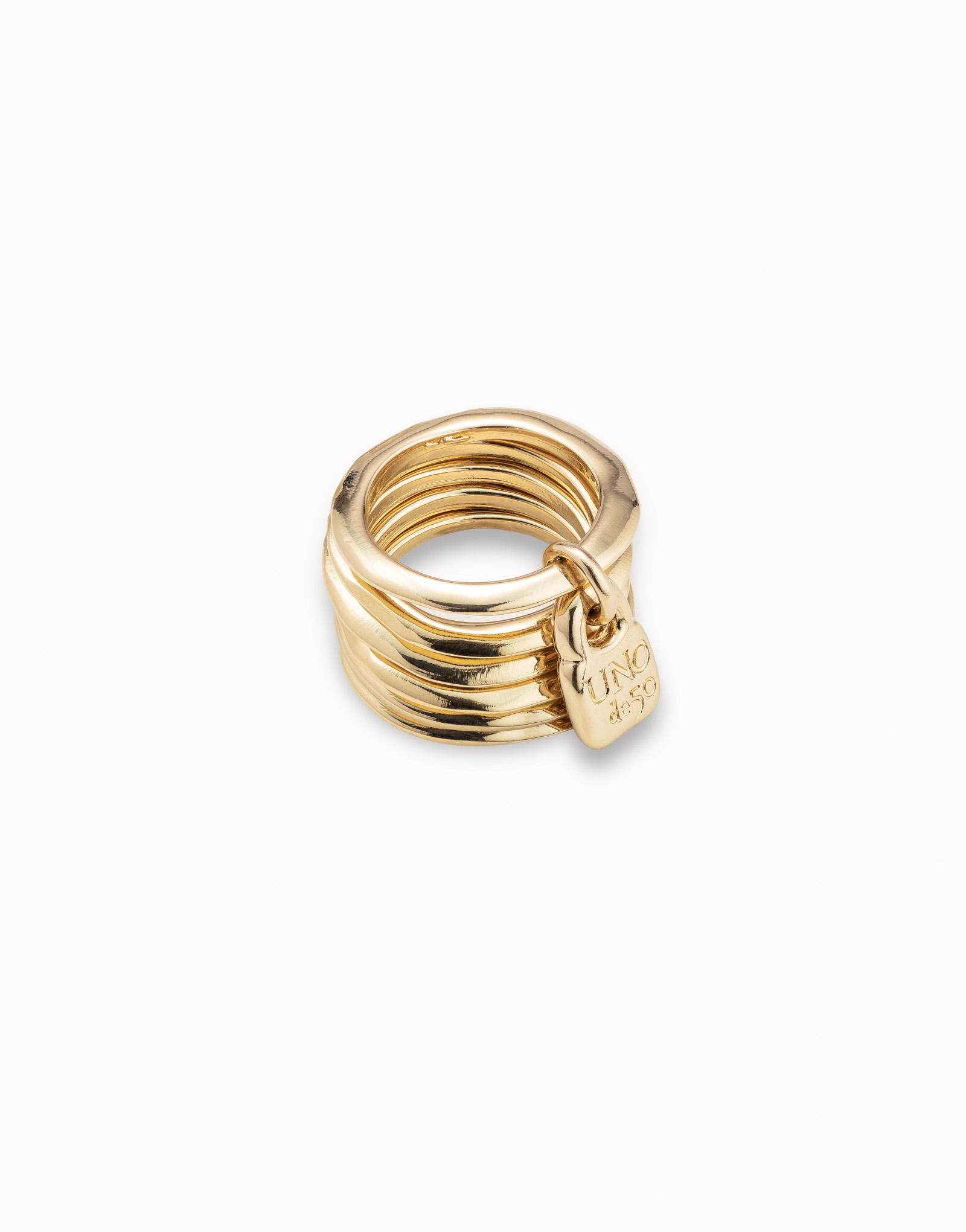 18K gold-plated multi-ring, Golden, large image number null