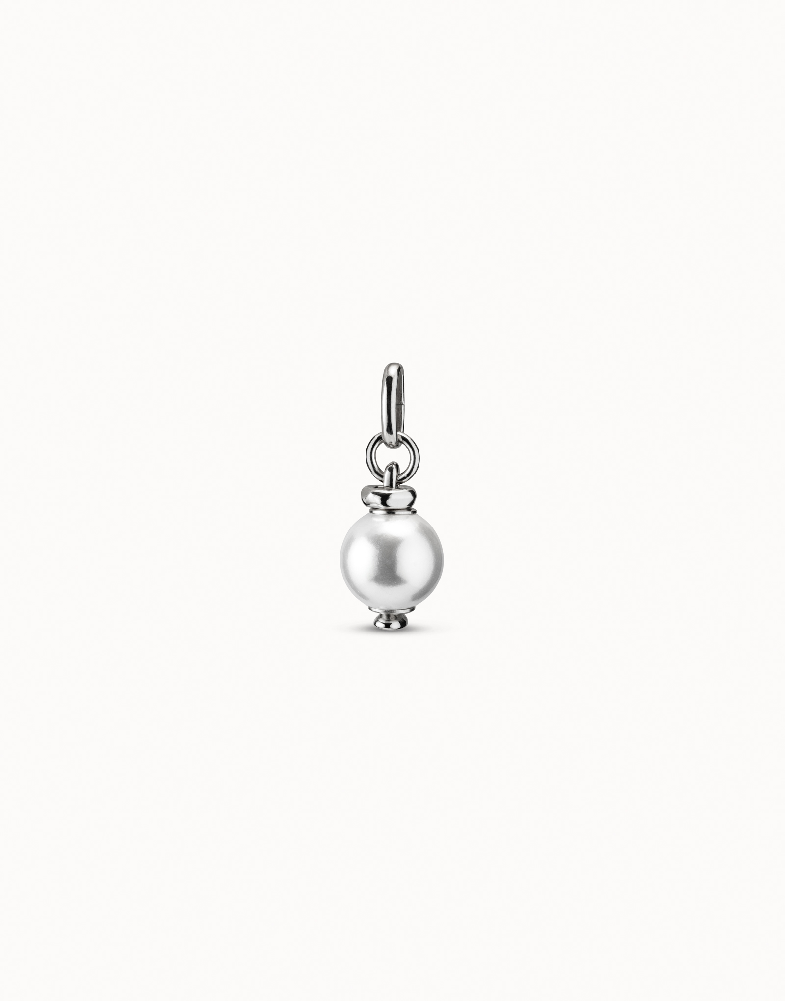 Charme plaqué argent avec perle blanche, Argent, large image number null