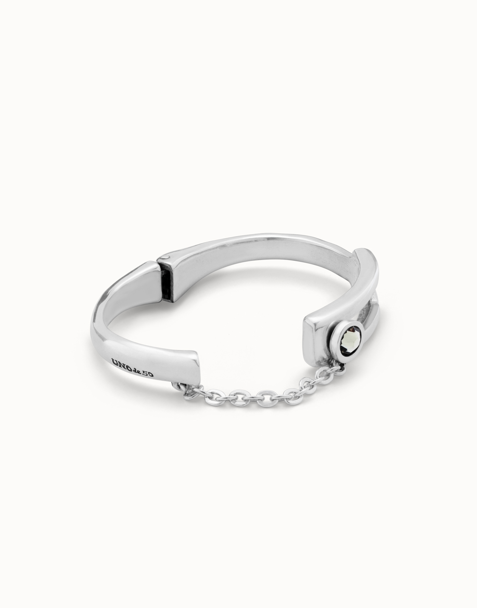 Sterling silver-plated rigid bracelet, Silver, large image number null