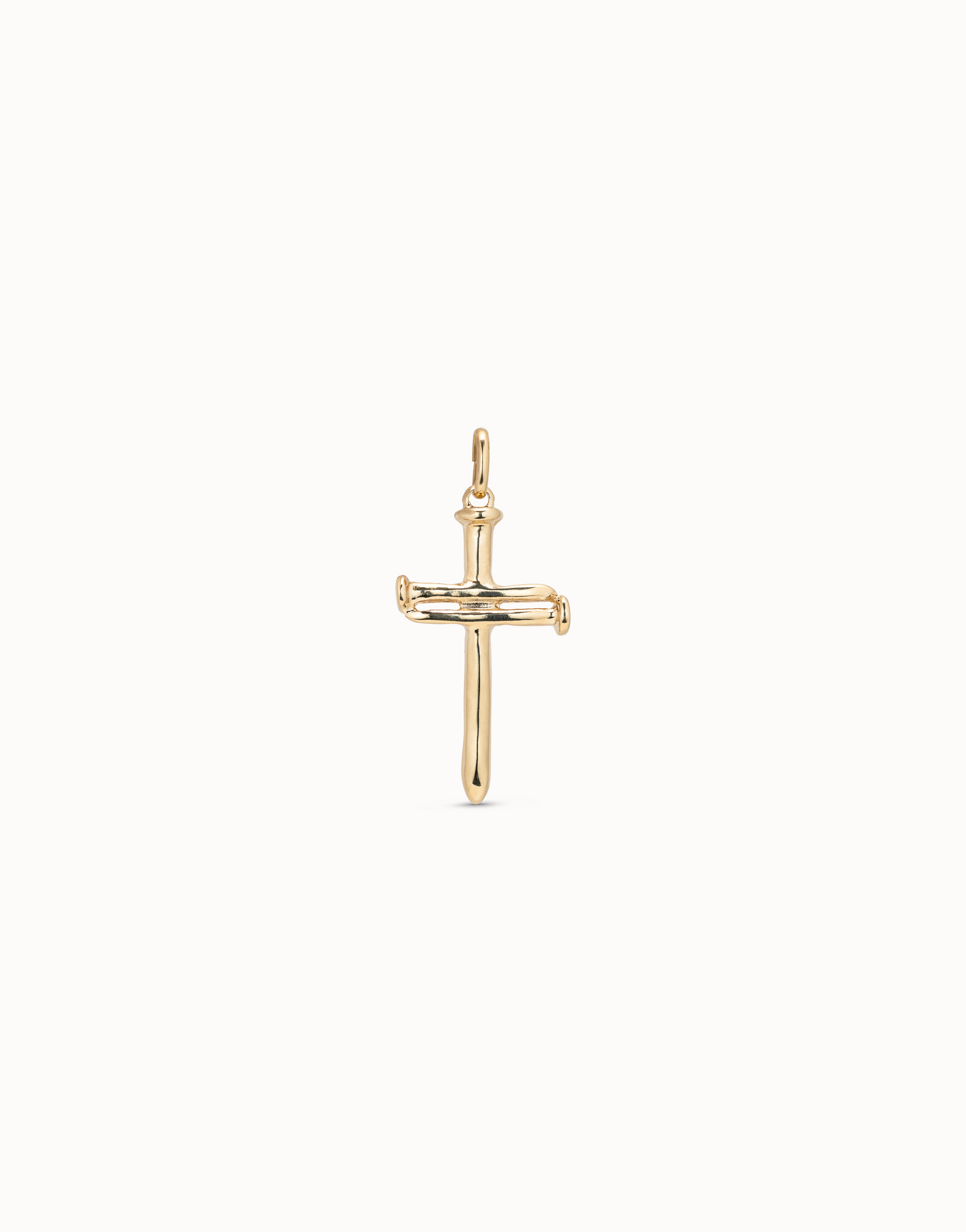 18K gold-plated large sized cross charm, Golden, large image number null