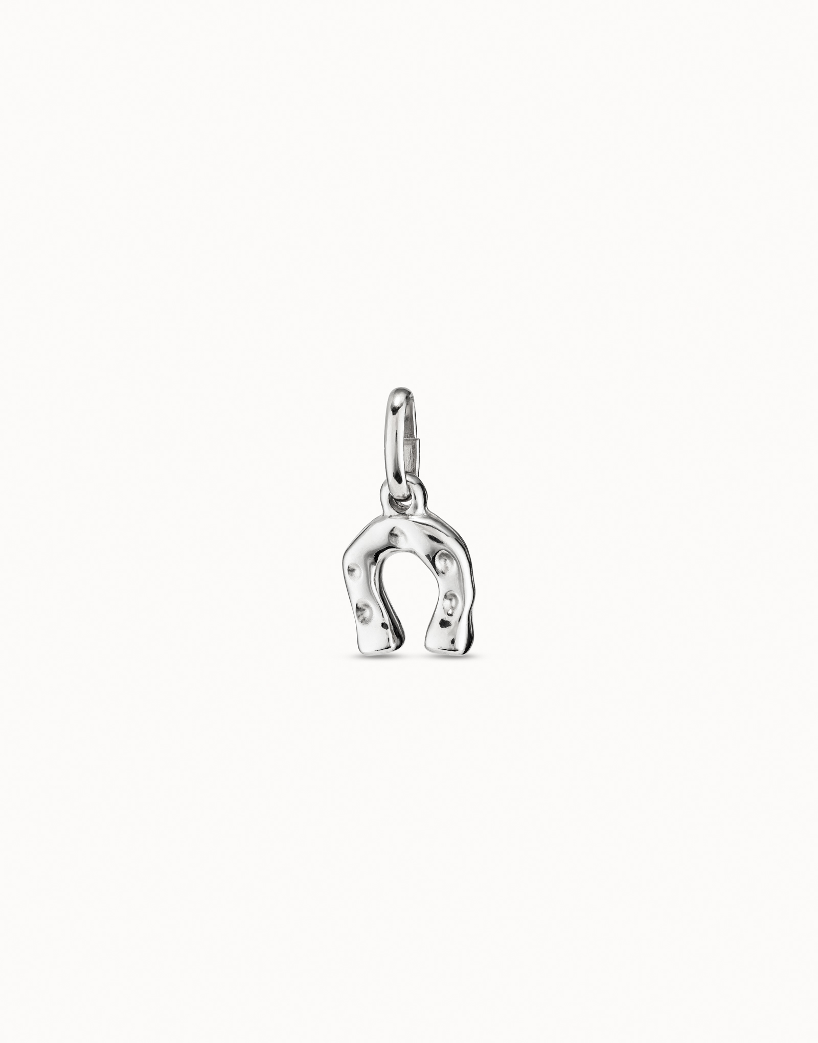 Sterling silver-plated horseshoe charm, Silver, large image number null