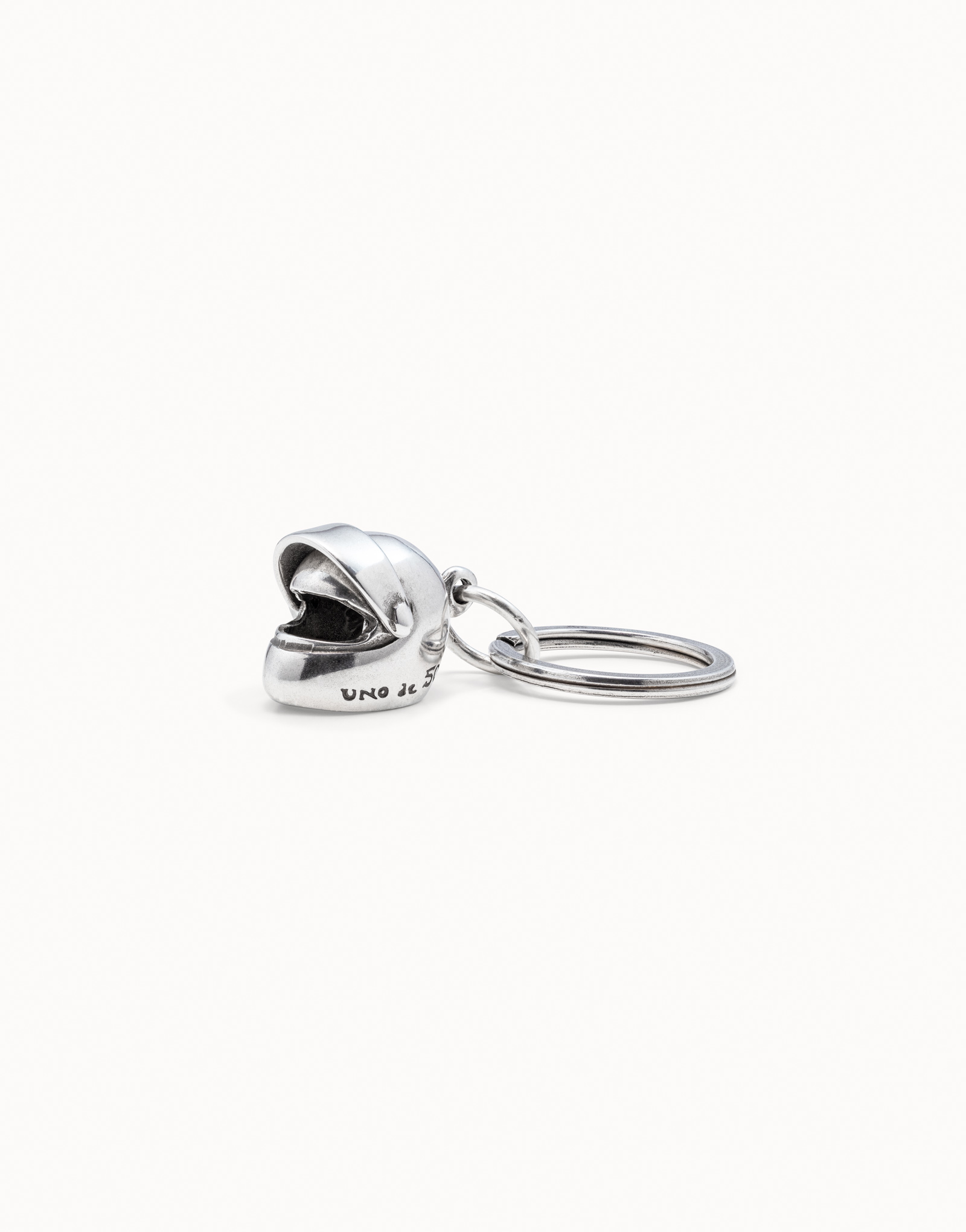 Sterling silver-plated helmet key-ring, , large image number null