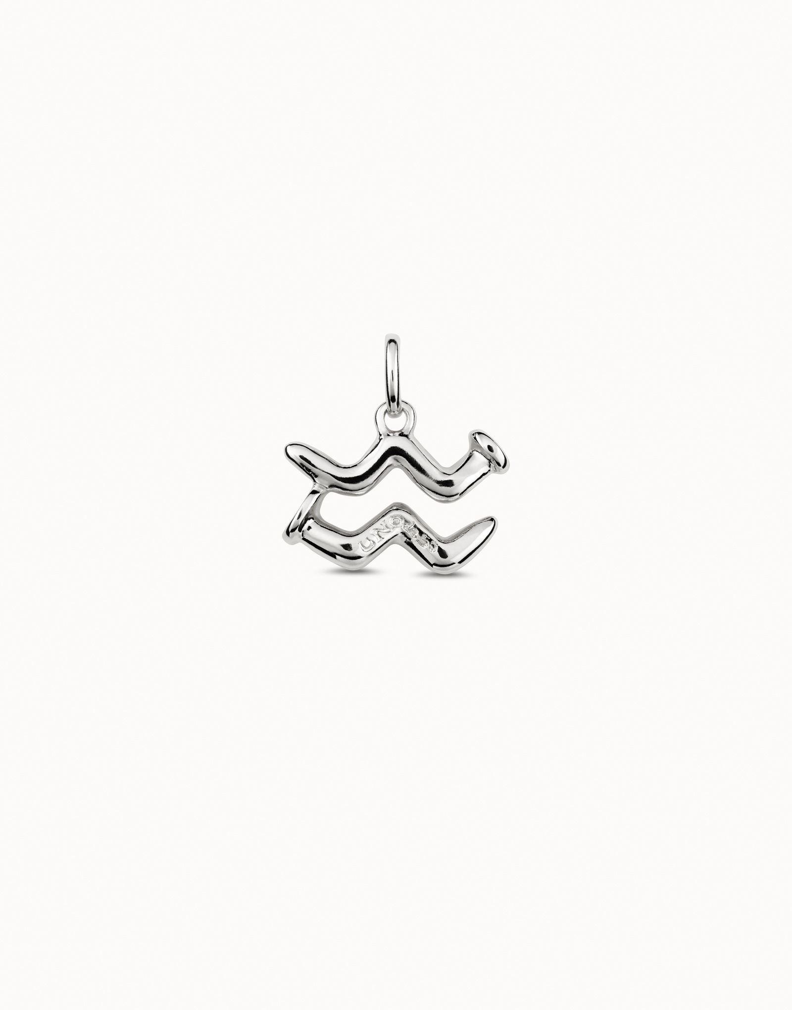 Sterling silver-plated Aquarius shaped charm, Silver, large image number null