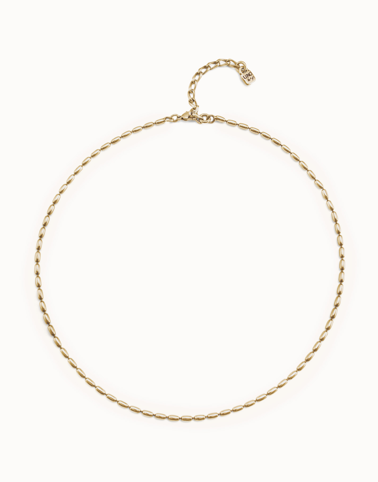 18K gold-plated chain with thin oval links and carabiner clasp, Golden, large image number null