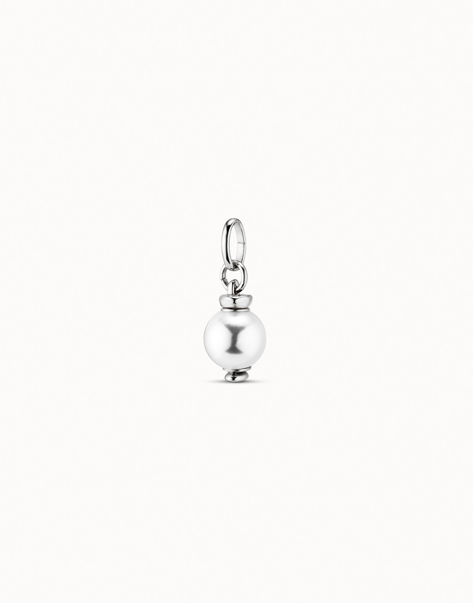 Sterling silver-plated charm with white pearl, Silver, large image number null